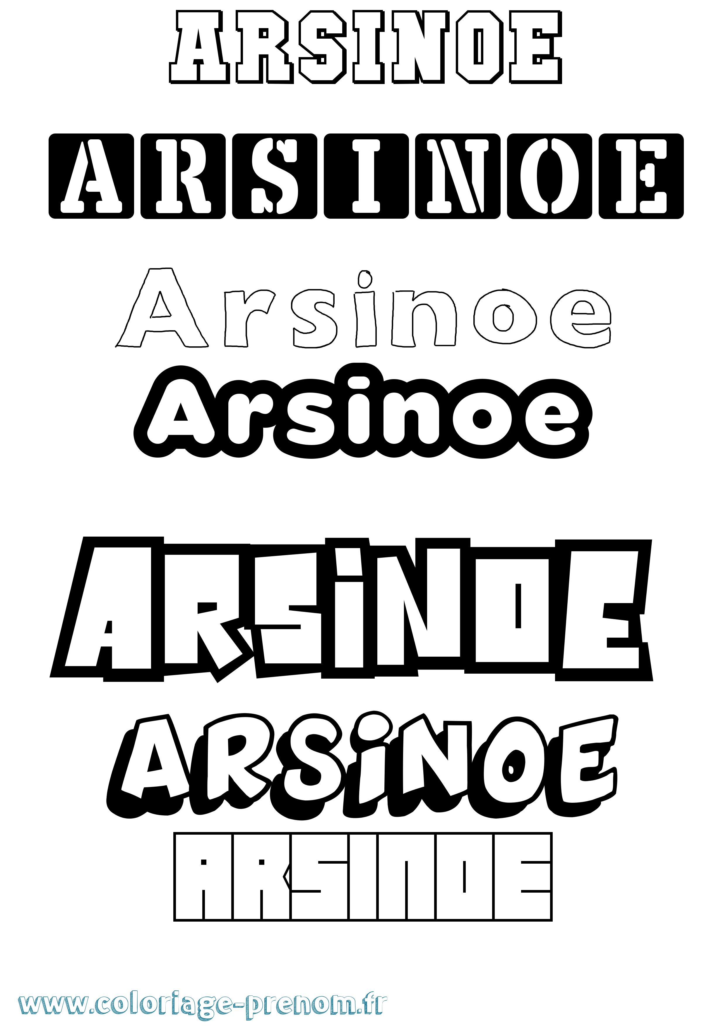 Coloriage prénom Arsinoe Simple