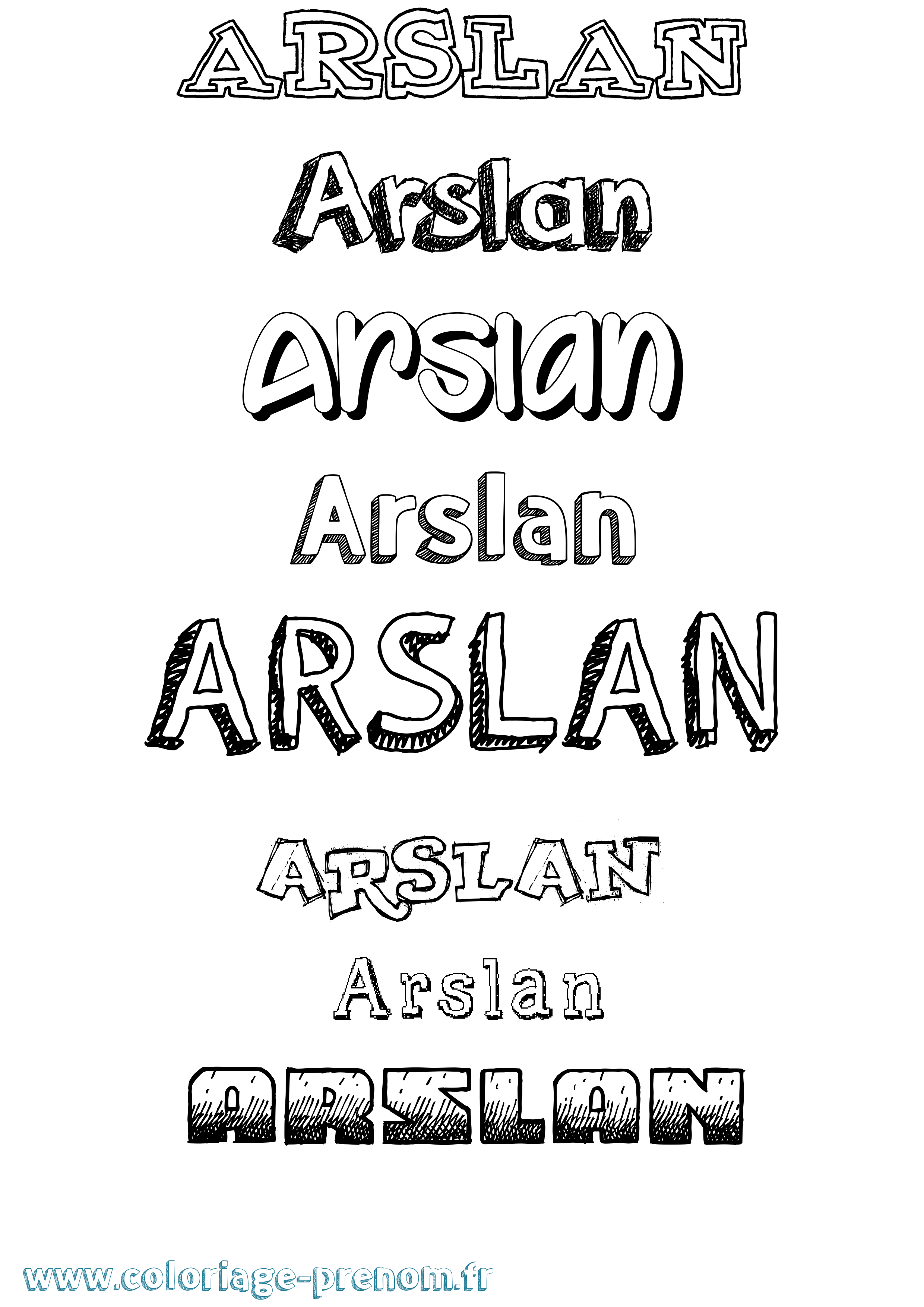 Coloriage prénom Arslan Dessiné