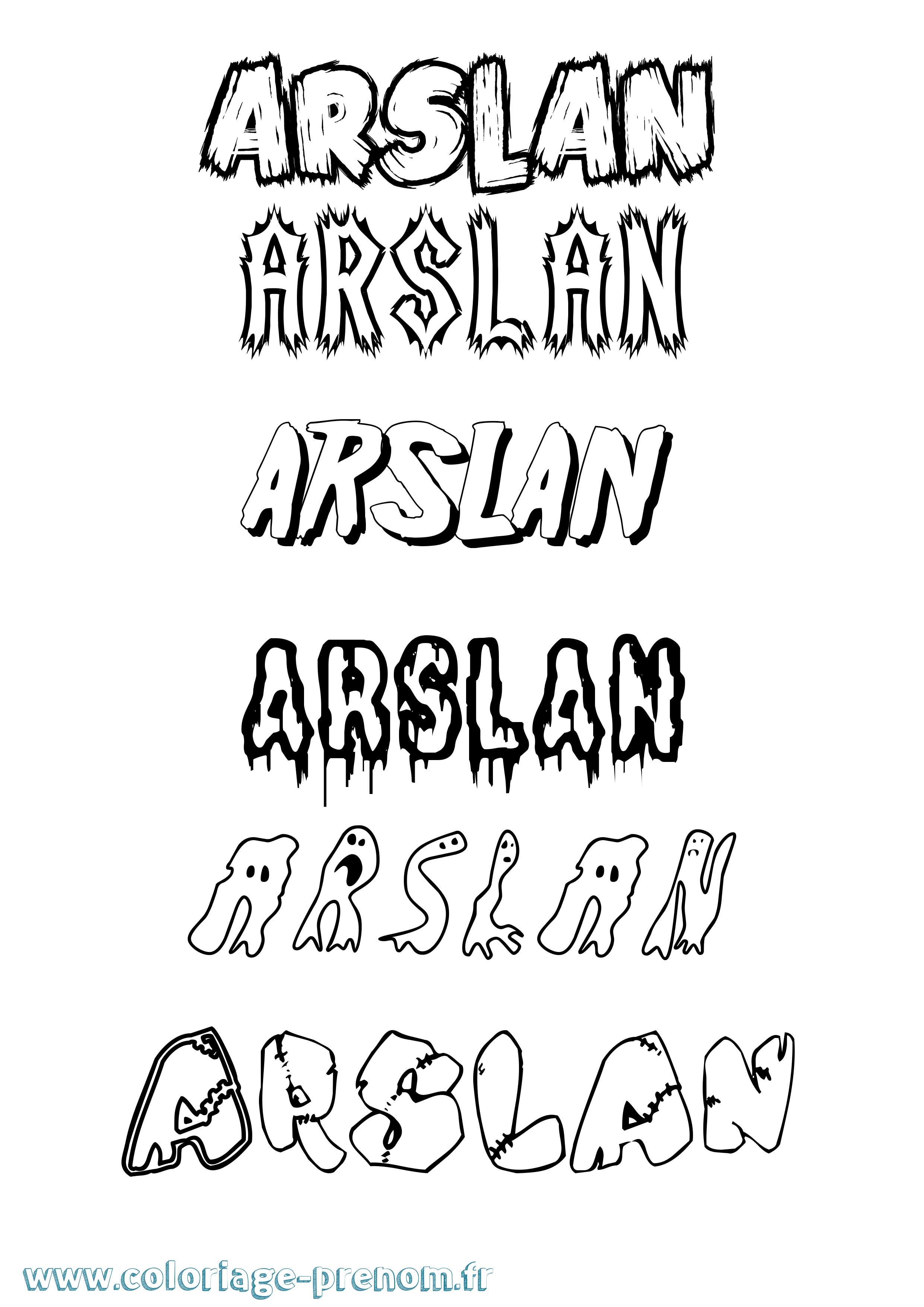 Coloriage prénom Arslan Frisson