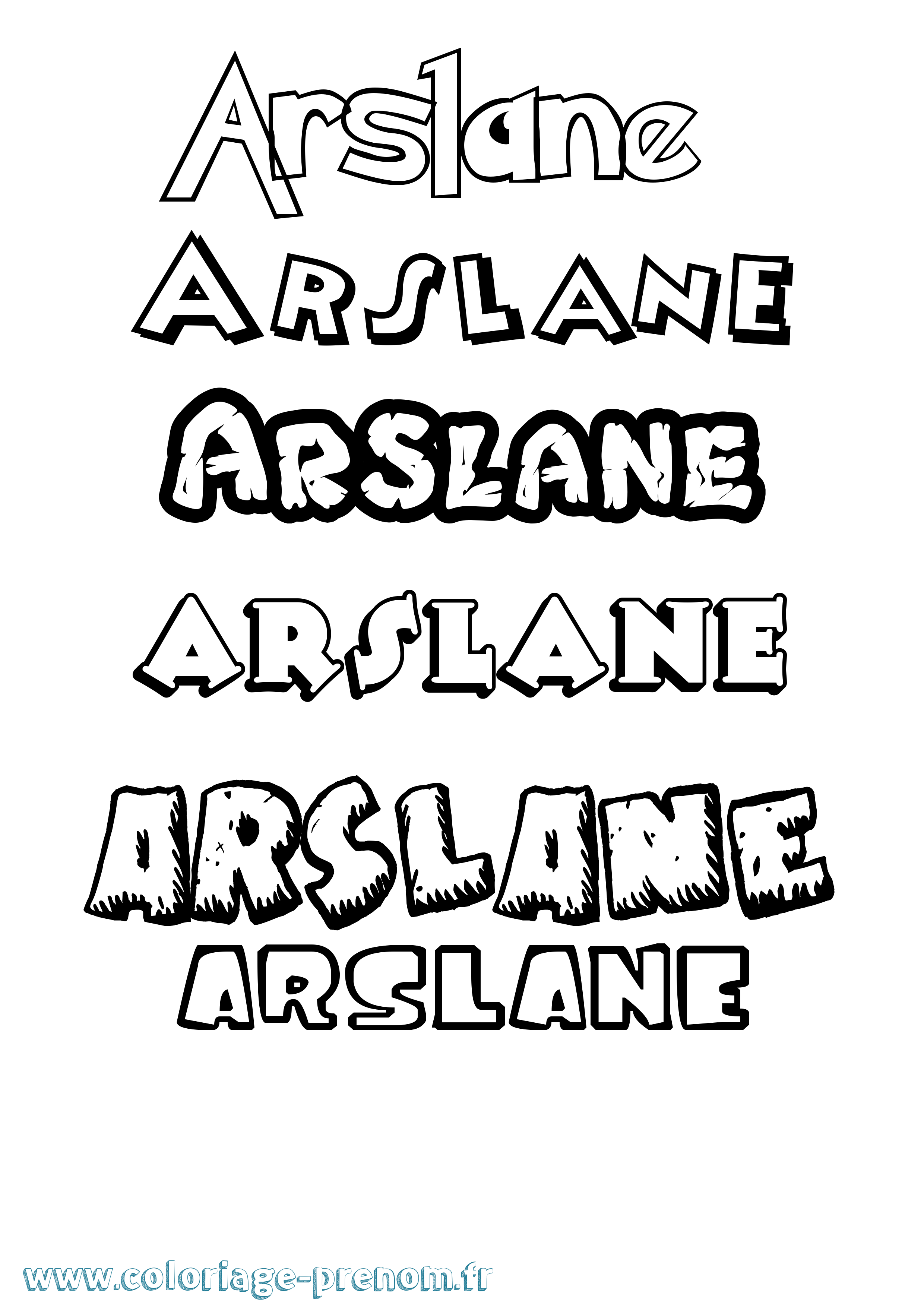 Coloriage prénom Arslane Dessin Animé