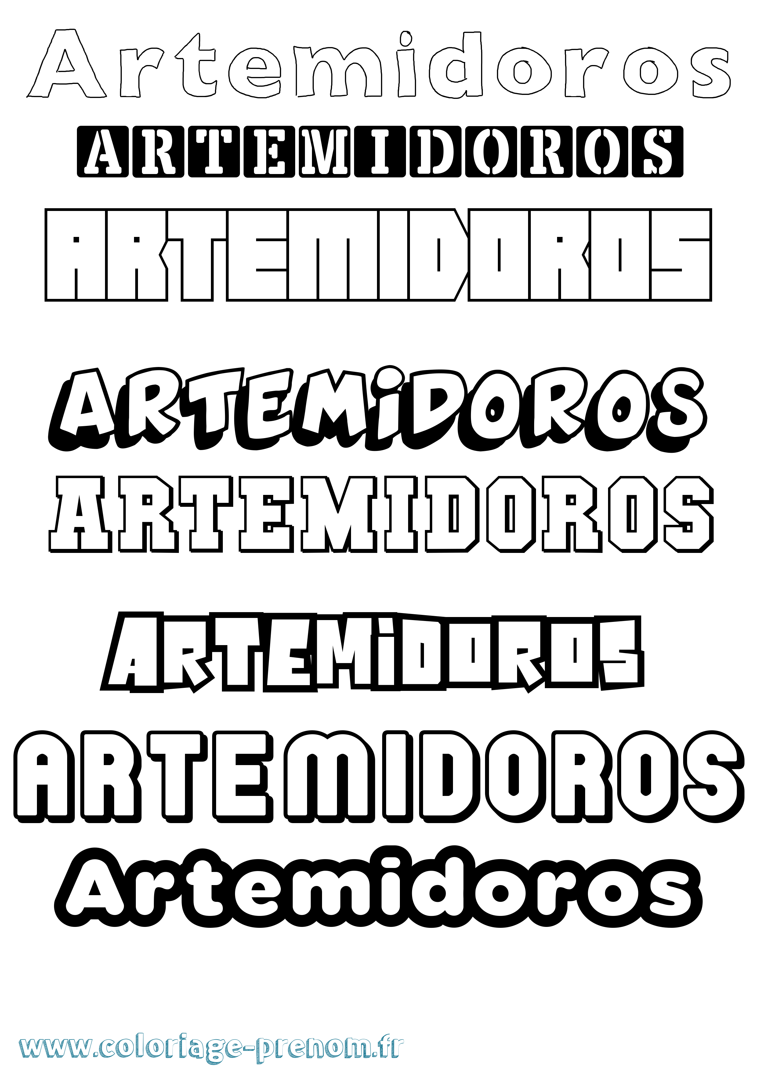 Coloriage prénom Artemidoros Simple