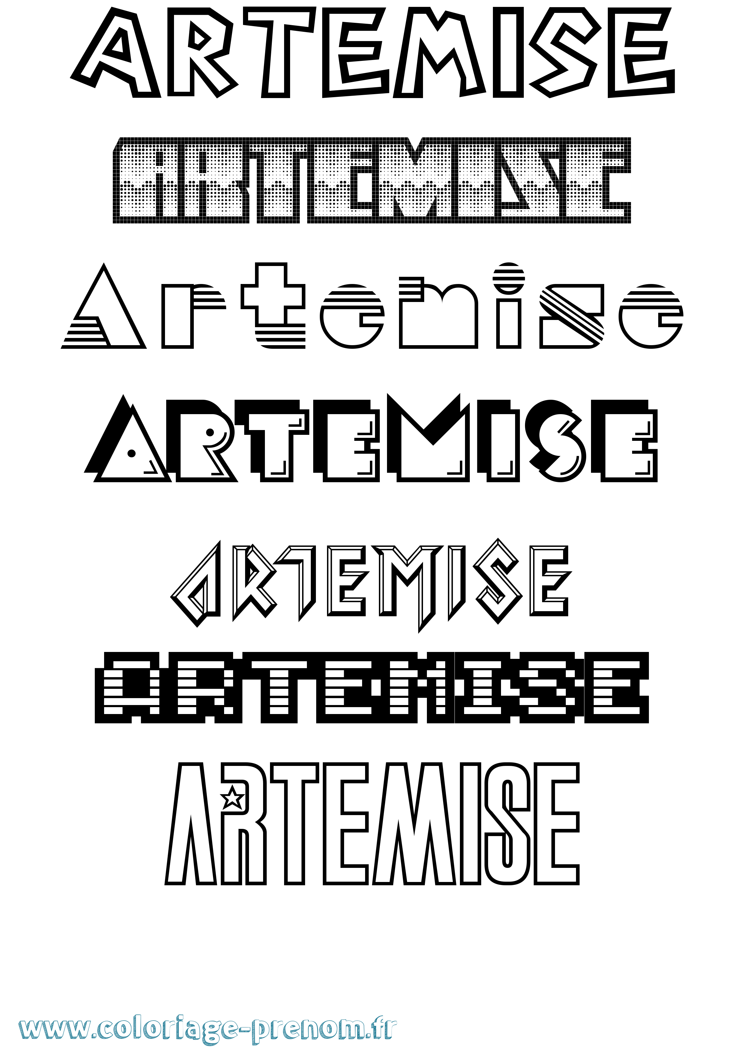 Coloriage Artemise Jeux Vidéos Coloriage prénom Artemise Jeux Vidéos