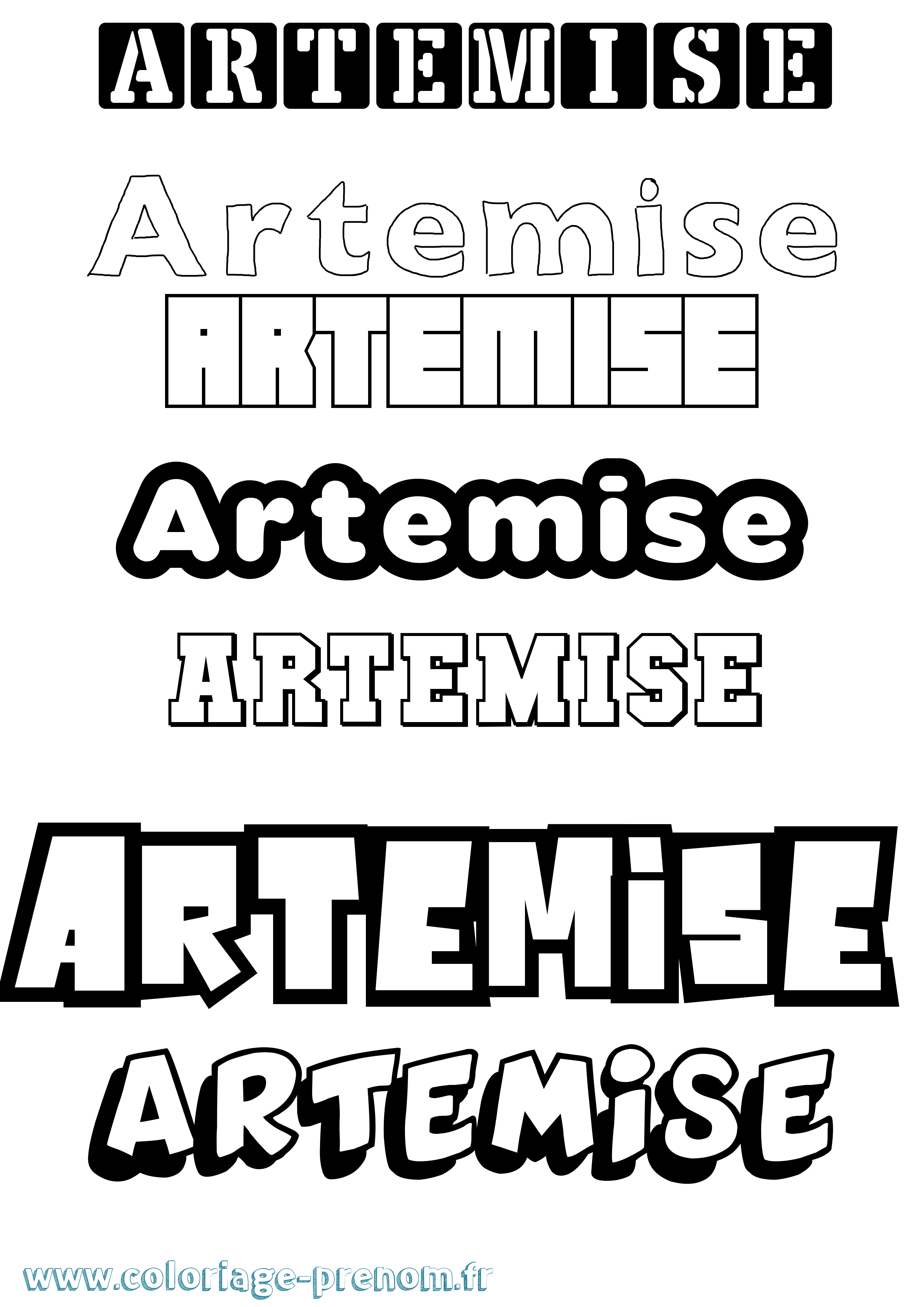Coloriage Artemise Simple Coloriage prénom Artemise Simple