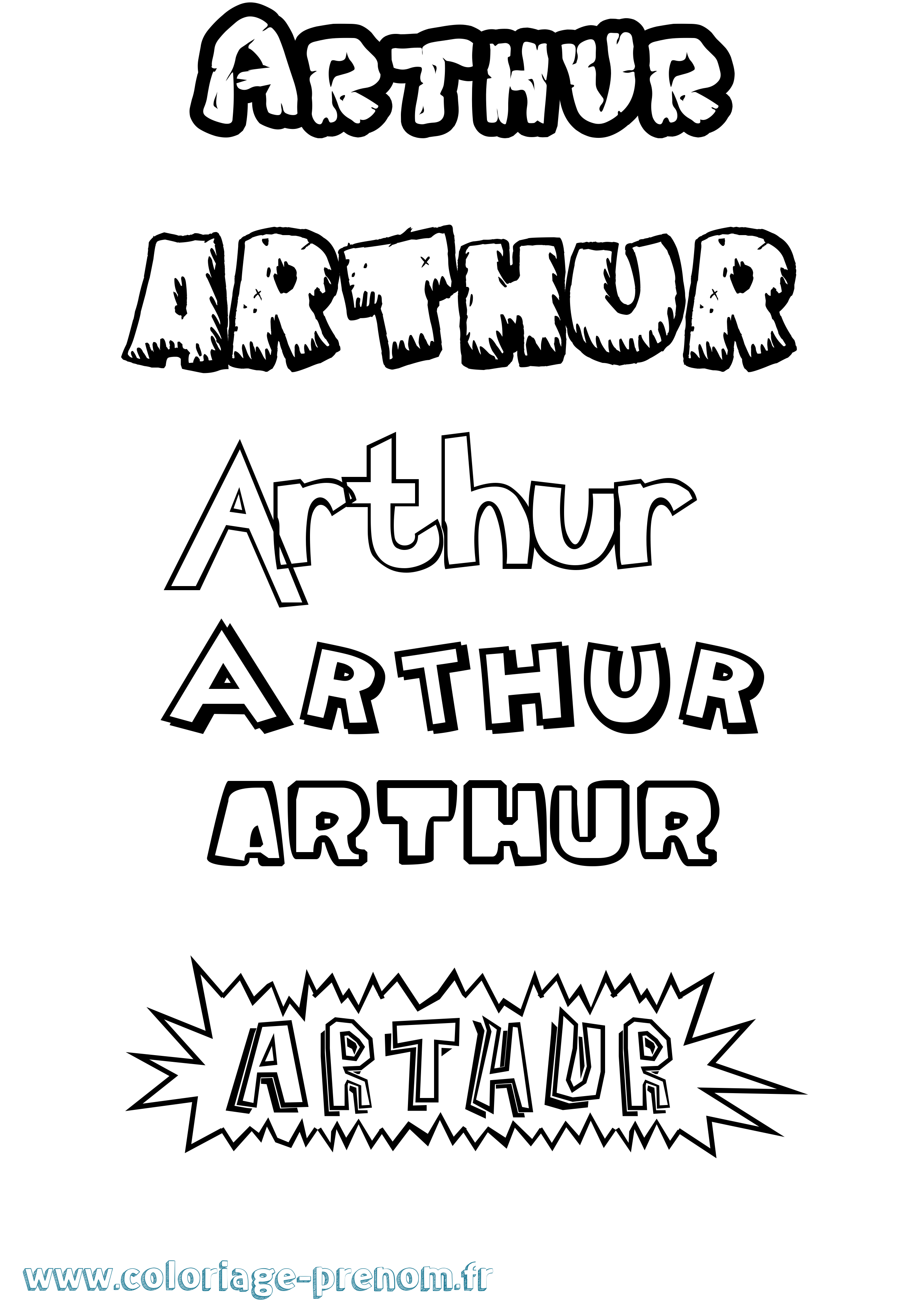 Coloriage prénom Arthur Dessin Animé