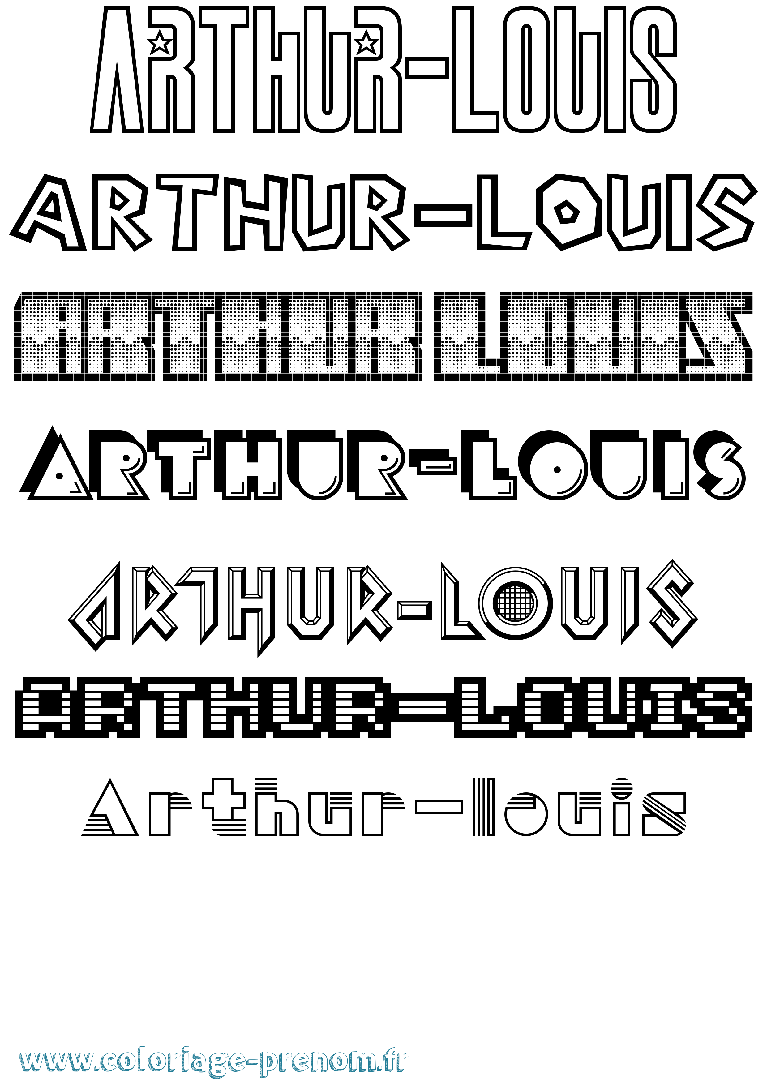 Coloriage Arthur-Louis Jeux Vidéos Coloriage prénom Arthur-Louis Jeux Vidéos