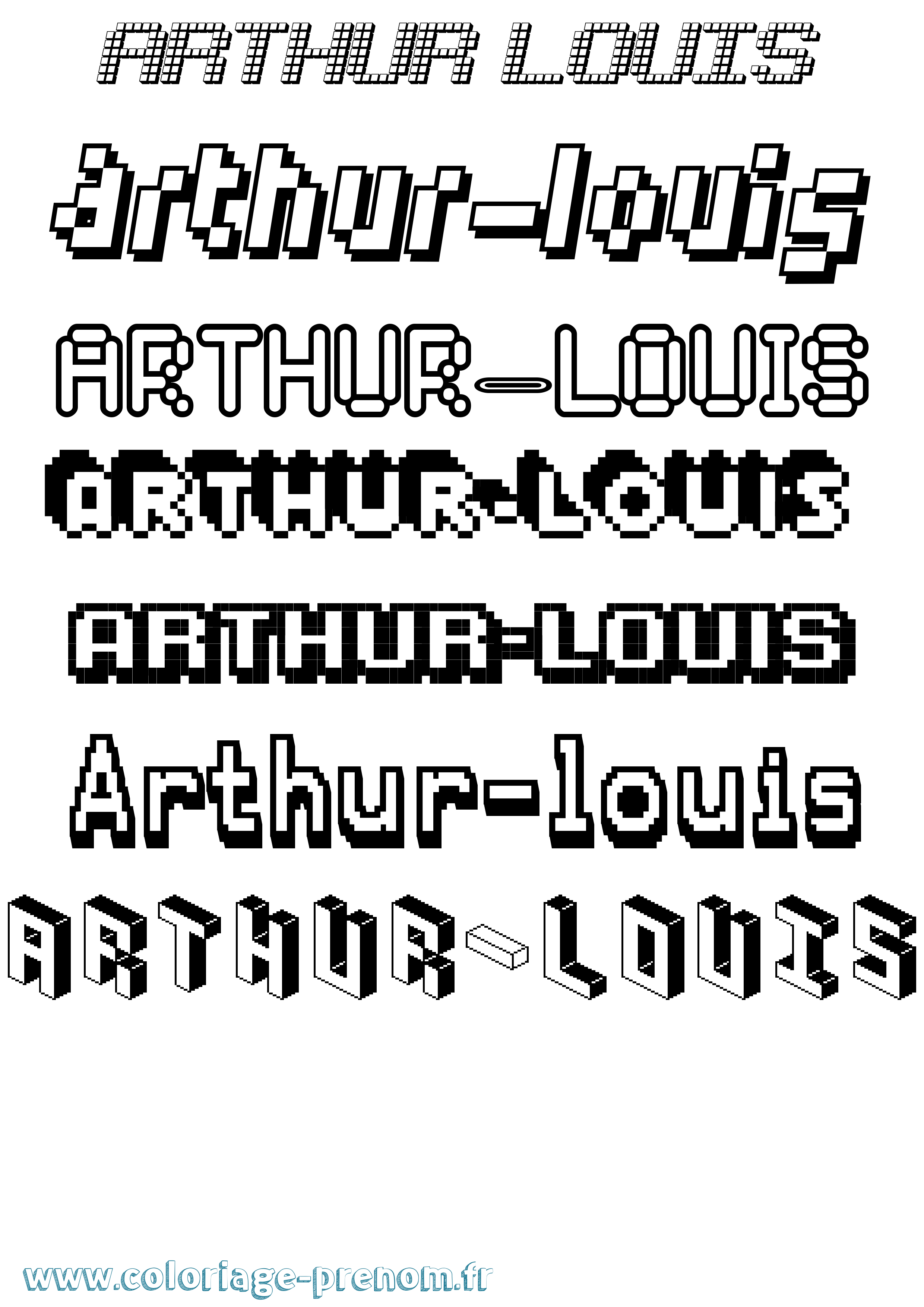 Coloriage Arthur-Louis Pixel Coloriage prénom Arthur-Louis Pixel
