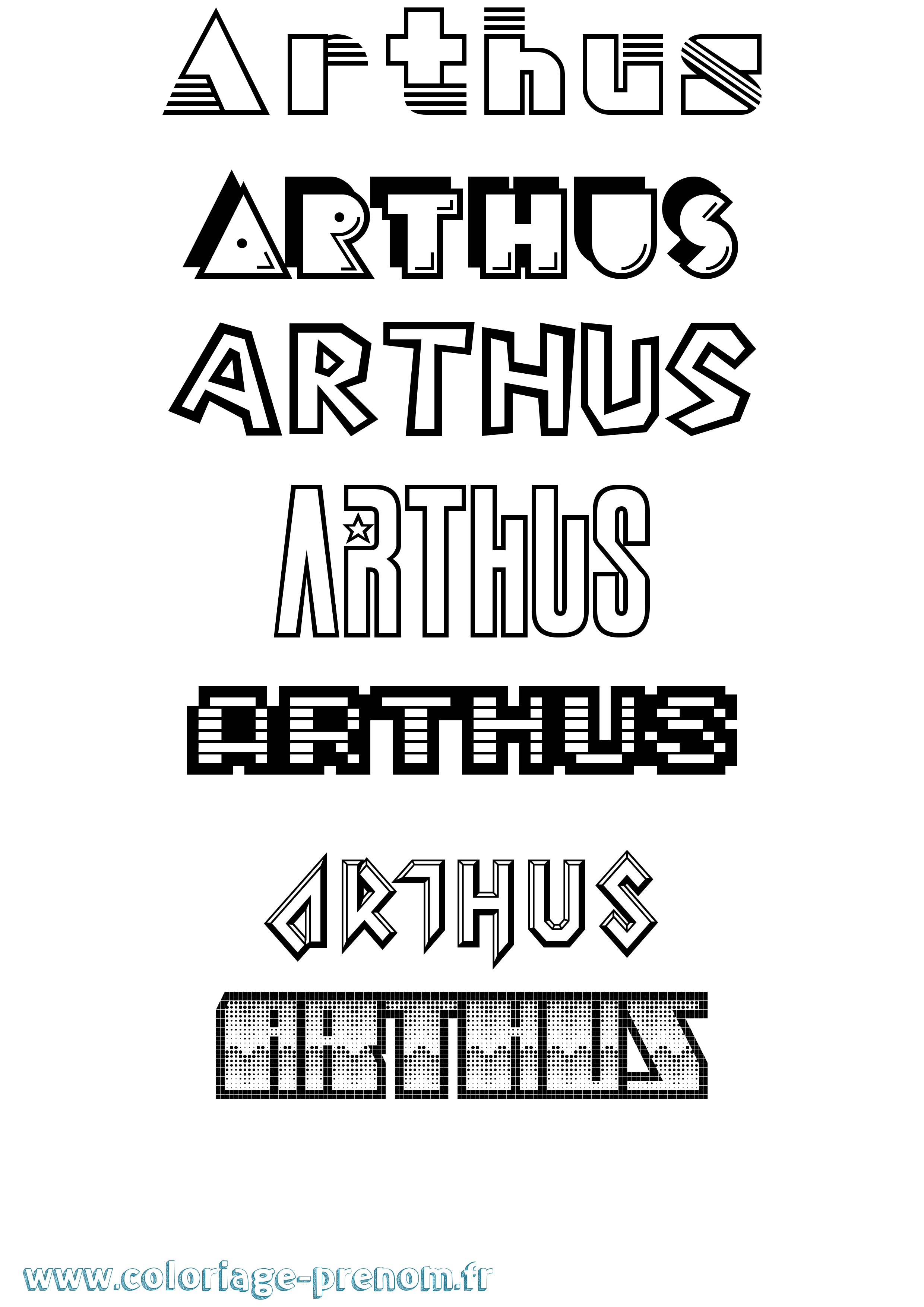 Coloriage prénom Arthus Jeux Vidéos