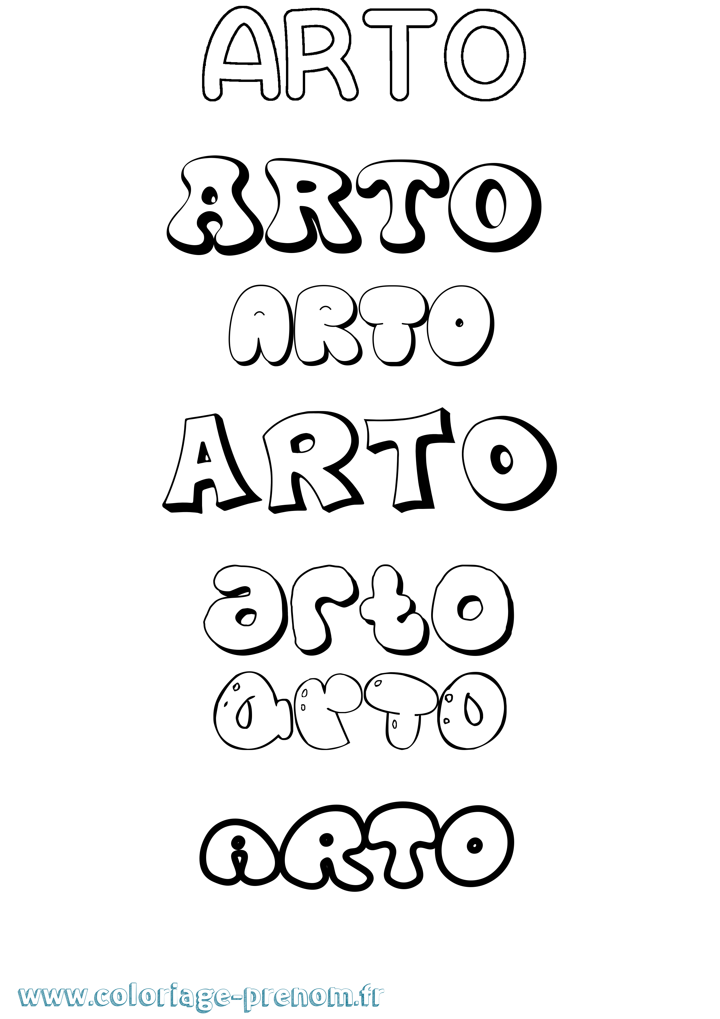 Coloriage Arto Coloriage prénom Arto