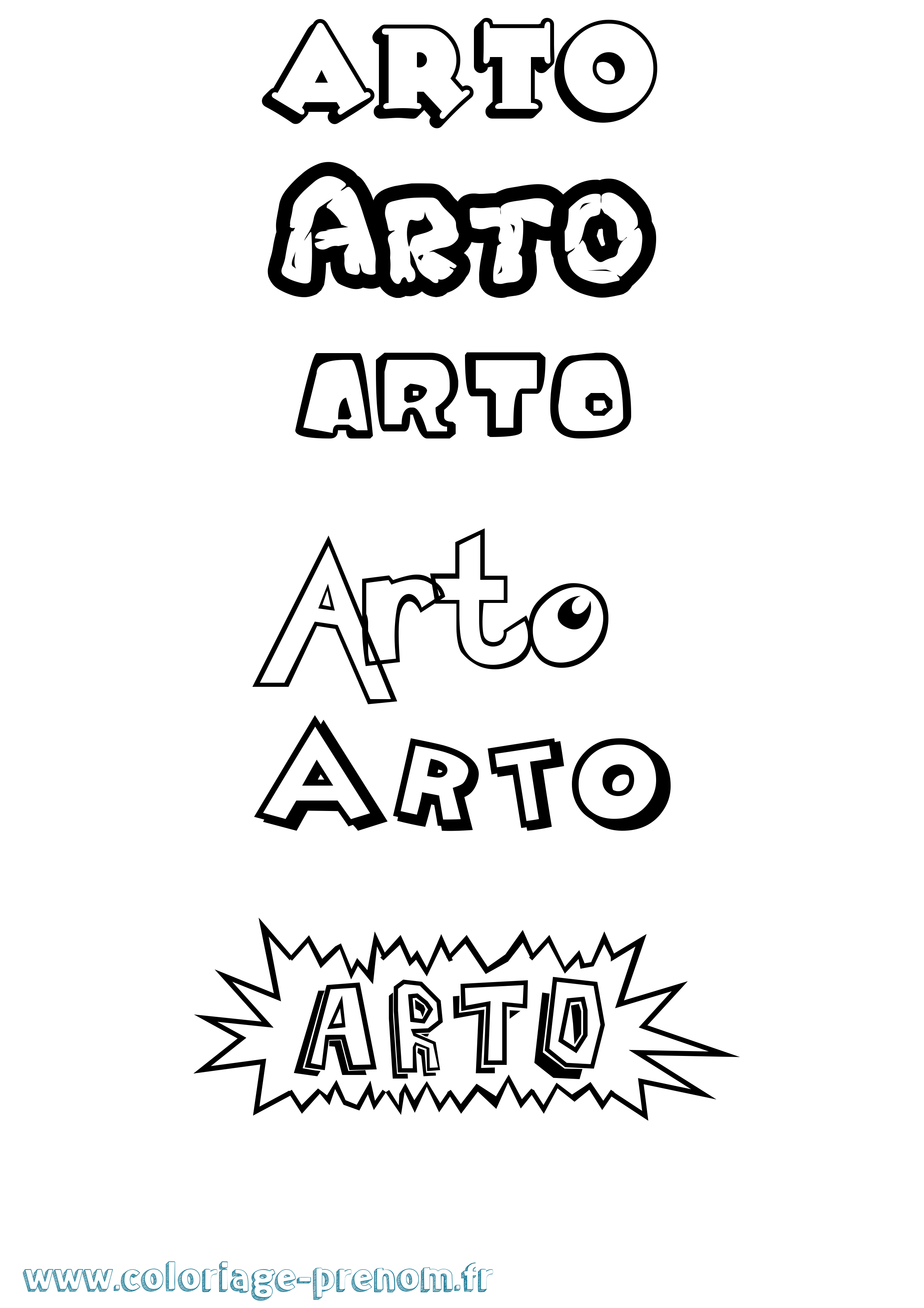 Coloriage Arto Coloriage prénom Arto