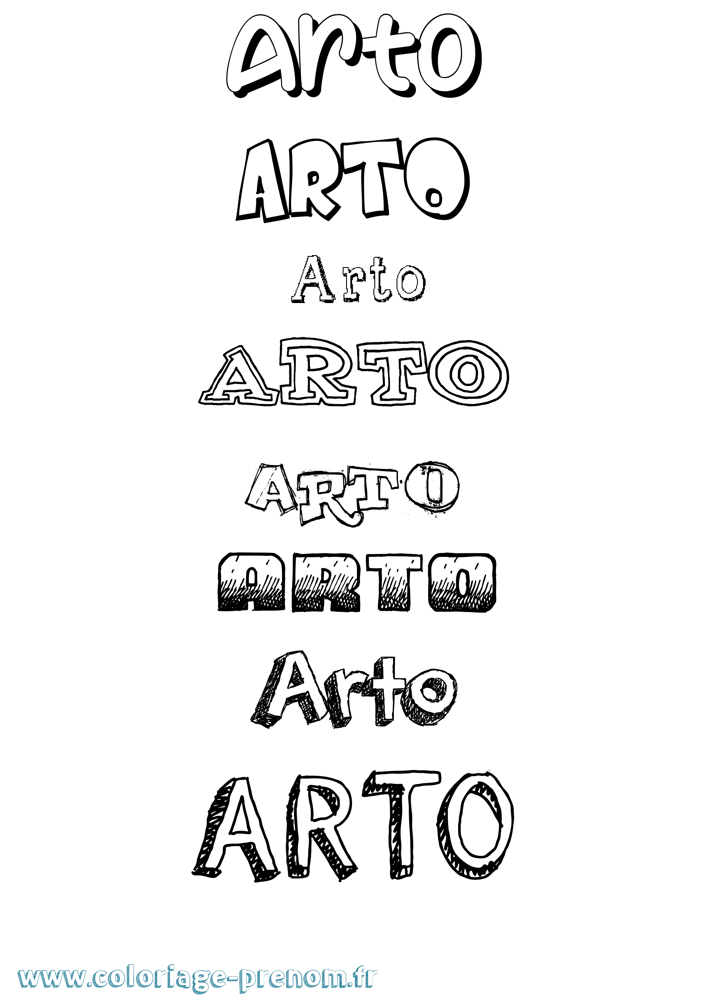 Coloriage Arto Coloriage prénom Arto