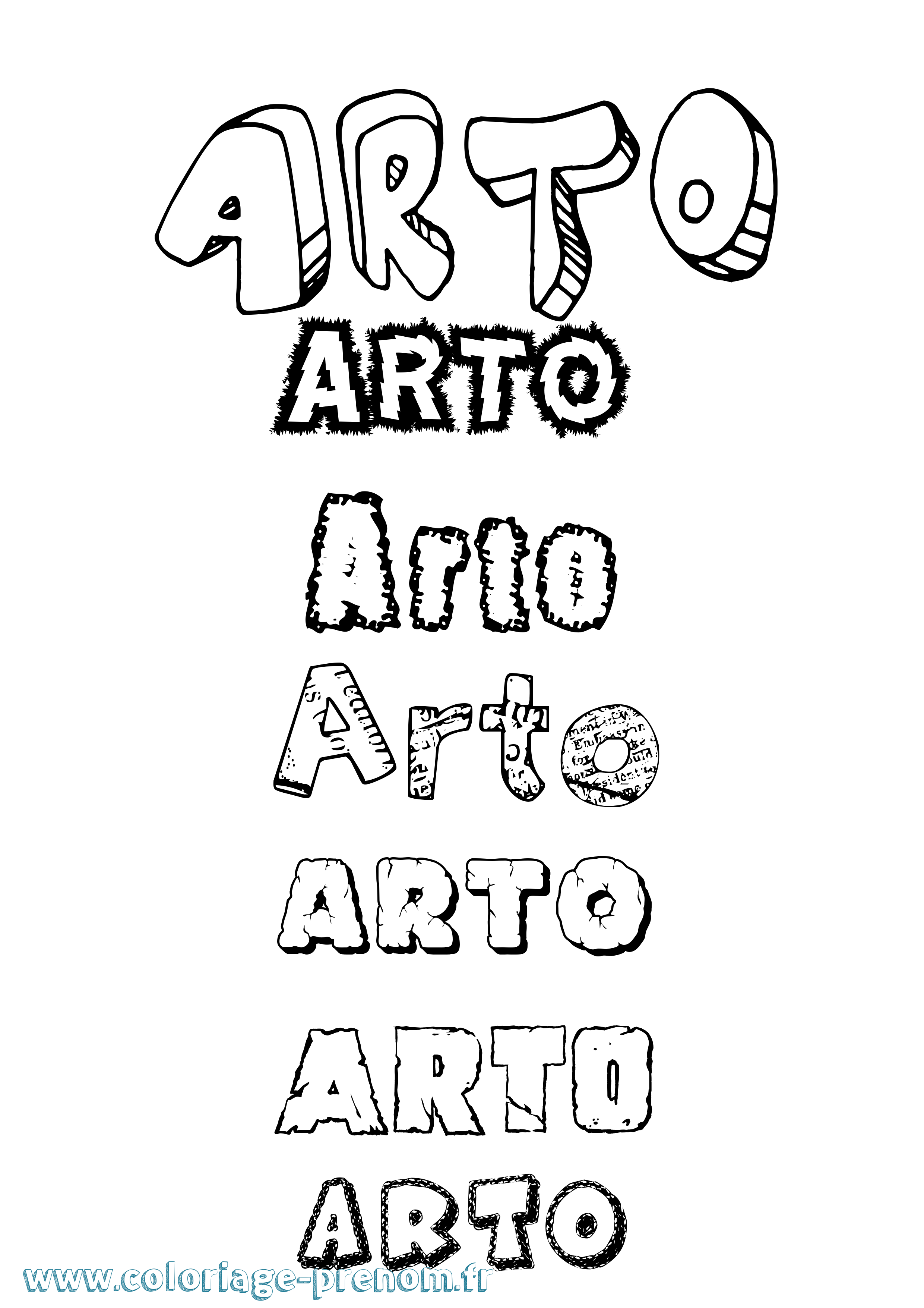 Coloriage prénom Arto