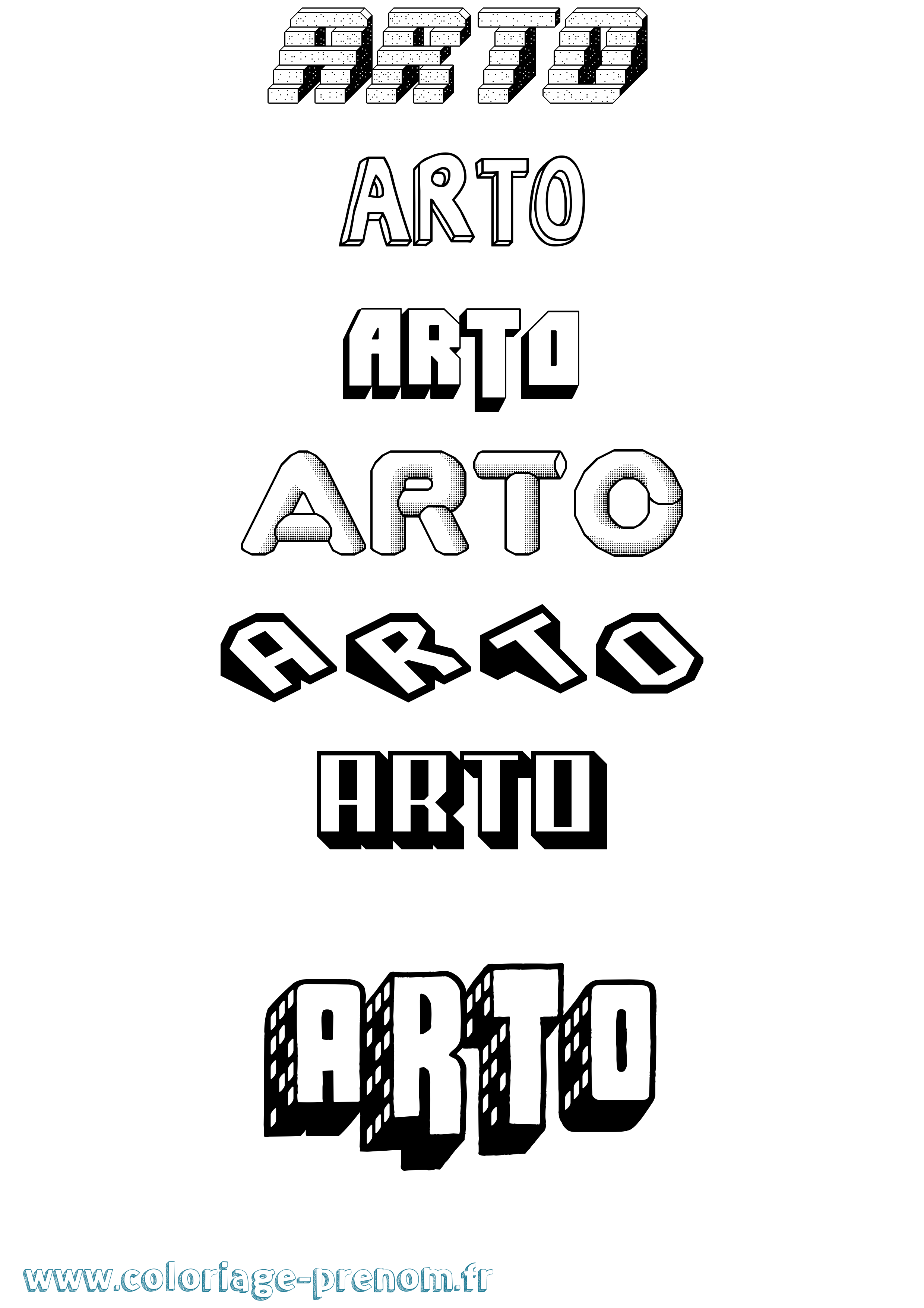 Coloriage Arto Coloriage prénom Arto