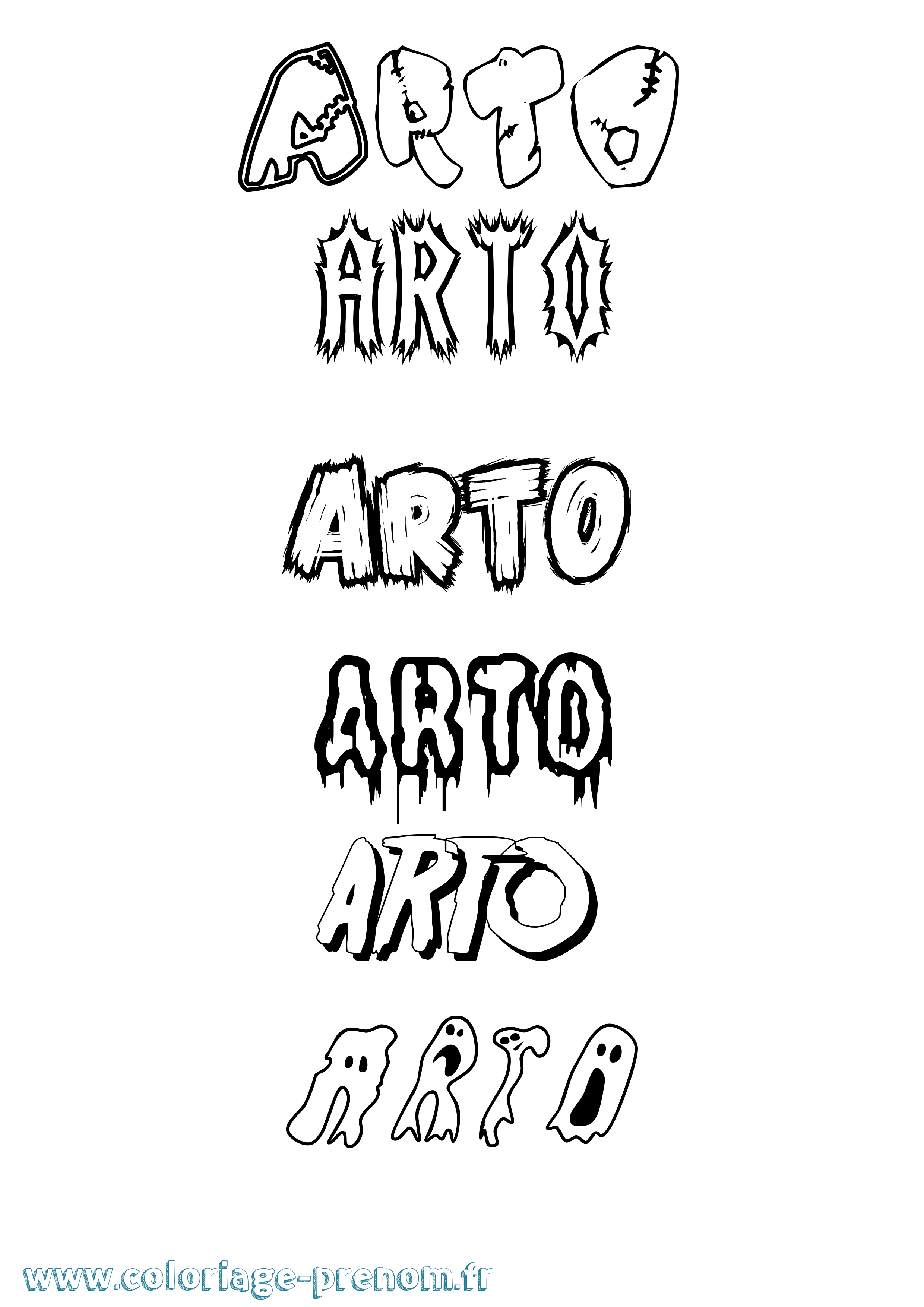 Coloriage Arto Coloriage prénom Arto