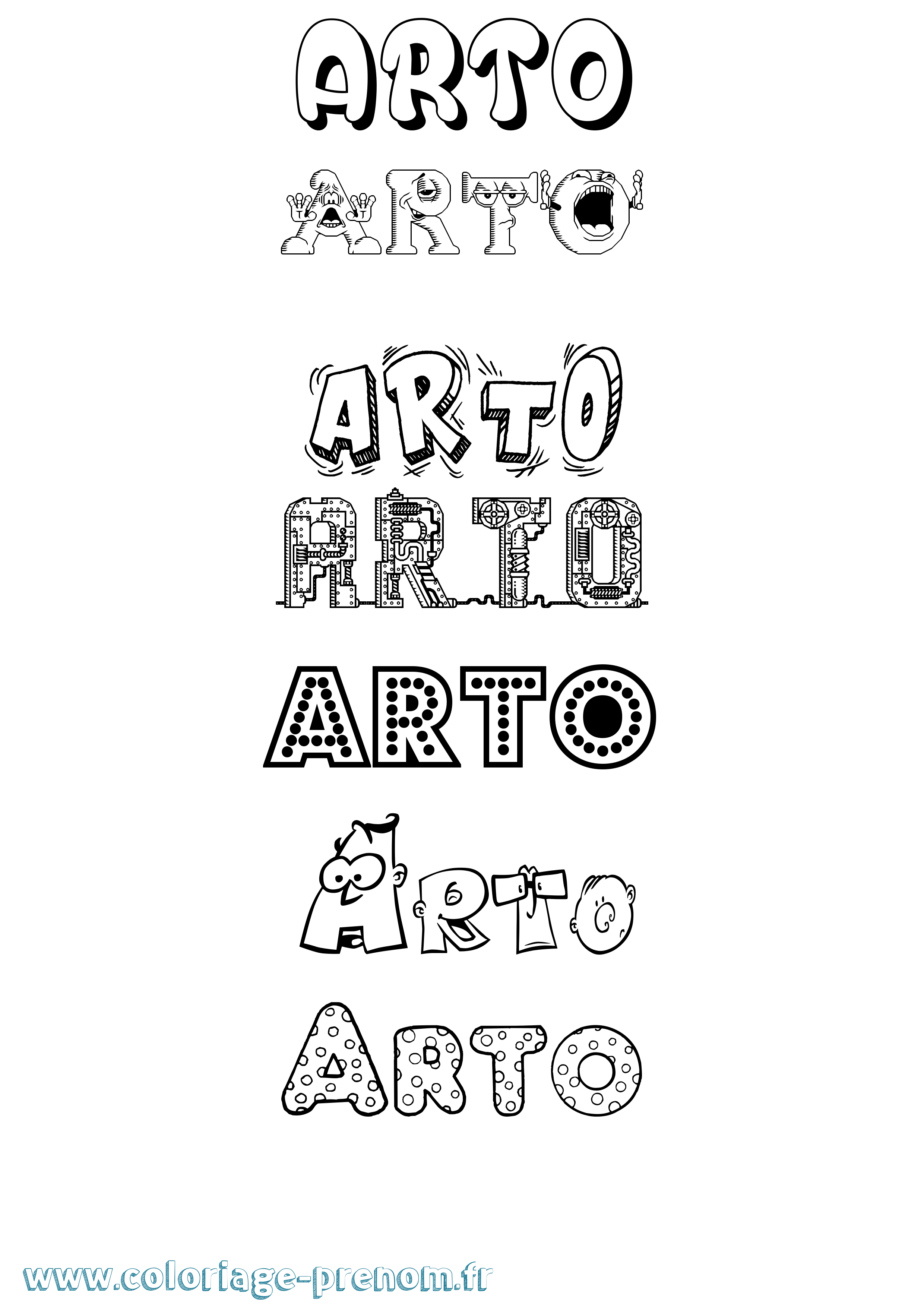 Coloriage Arto Coloriage prénom Arto