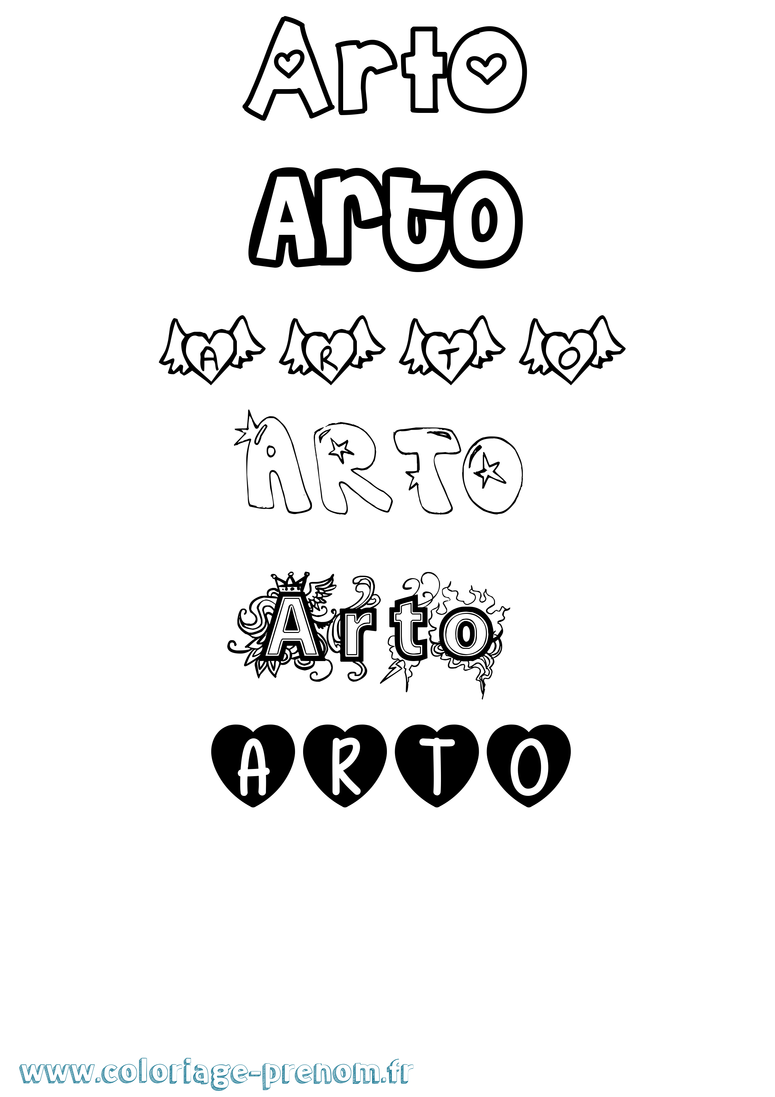 Coloriage Arto Coloriage prénom Arto