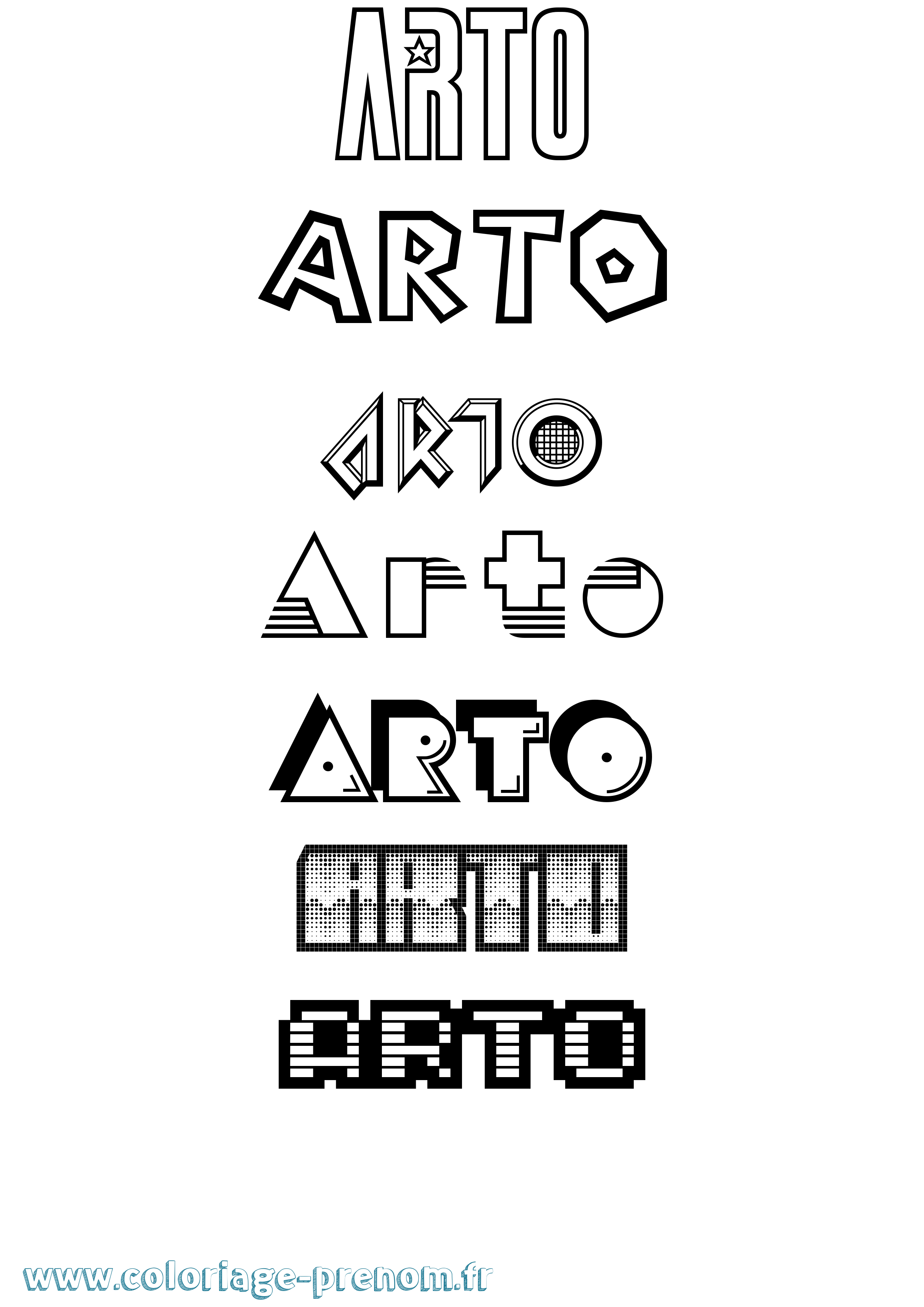 Coloriage Arto Coloriage prénom Arto