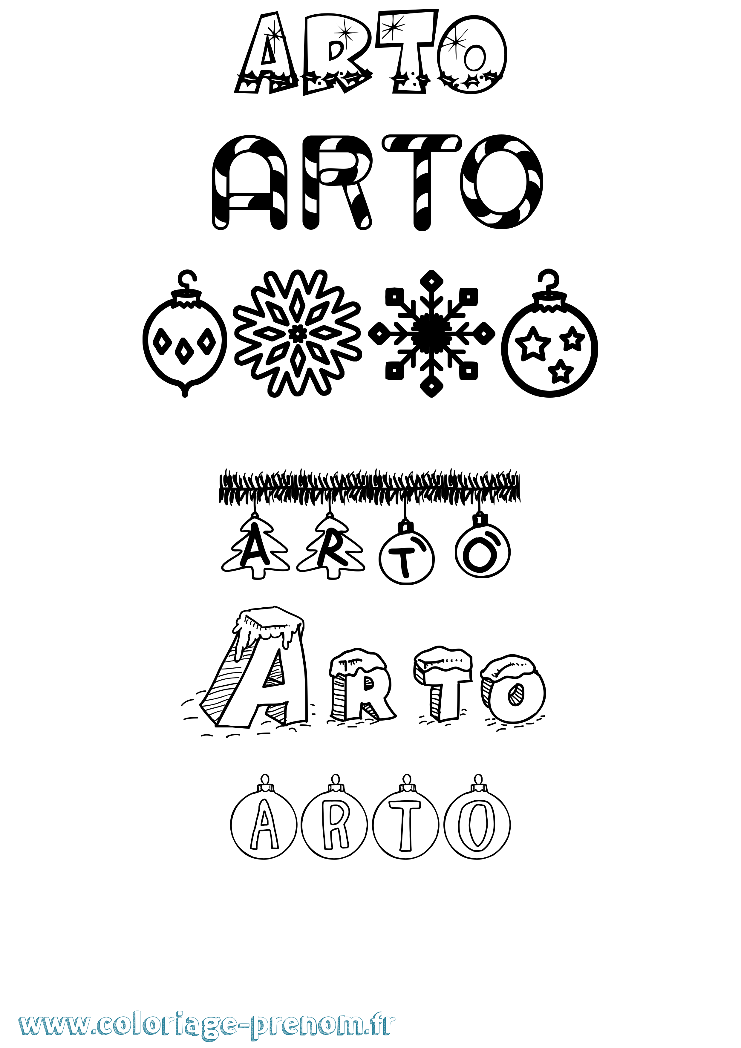 Coloriage Arto Coloriage prénom Arto