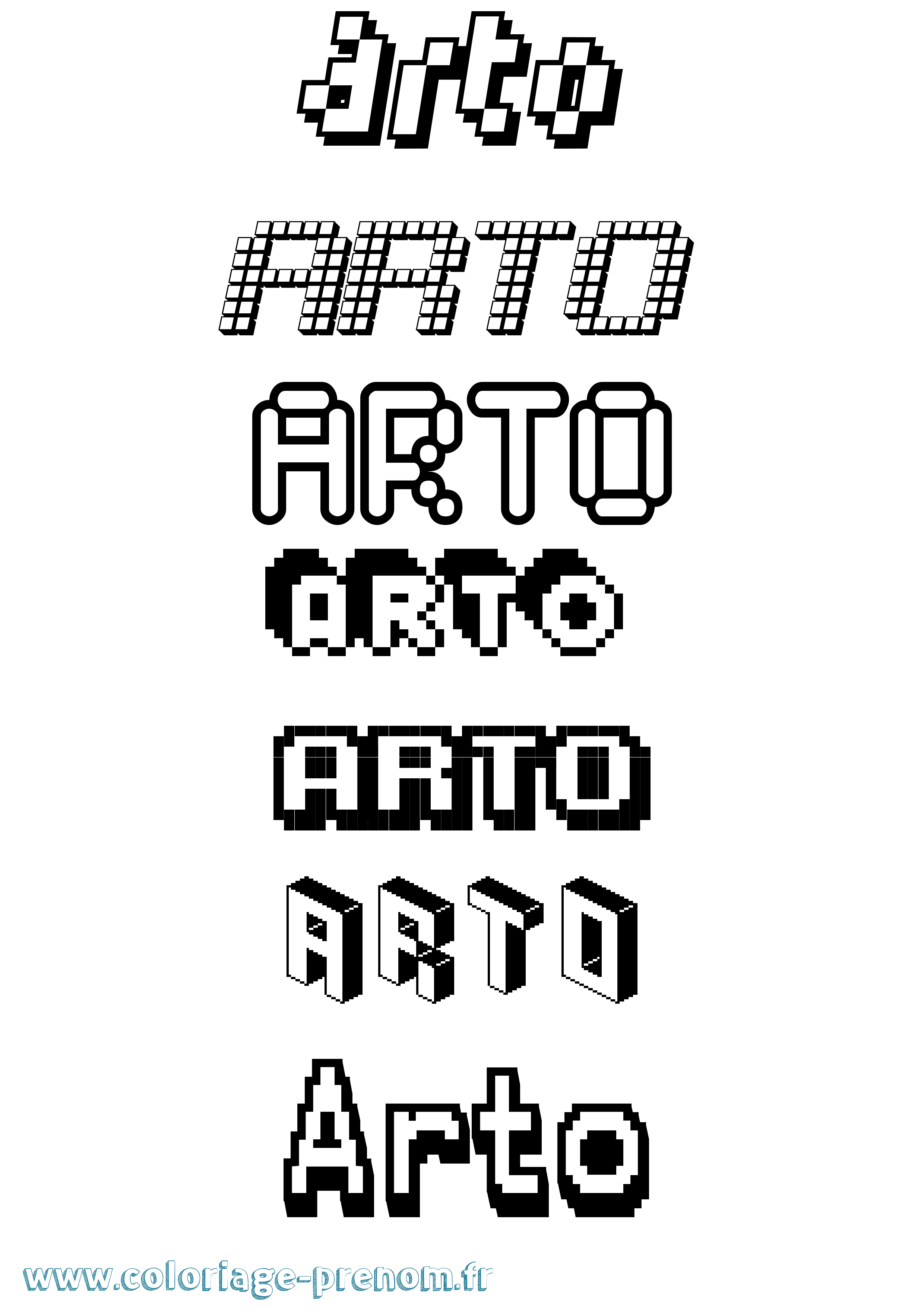 Coloriage Arto Coloriage prénom Arto
