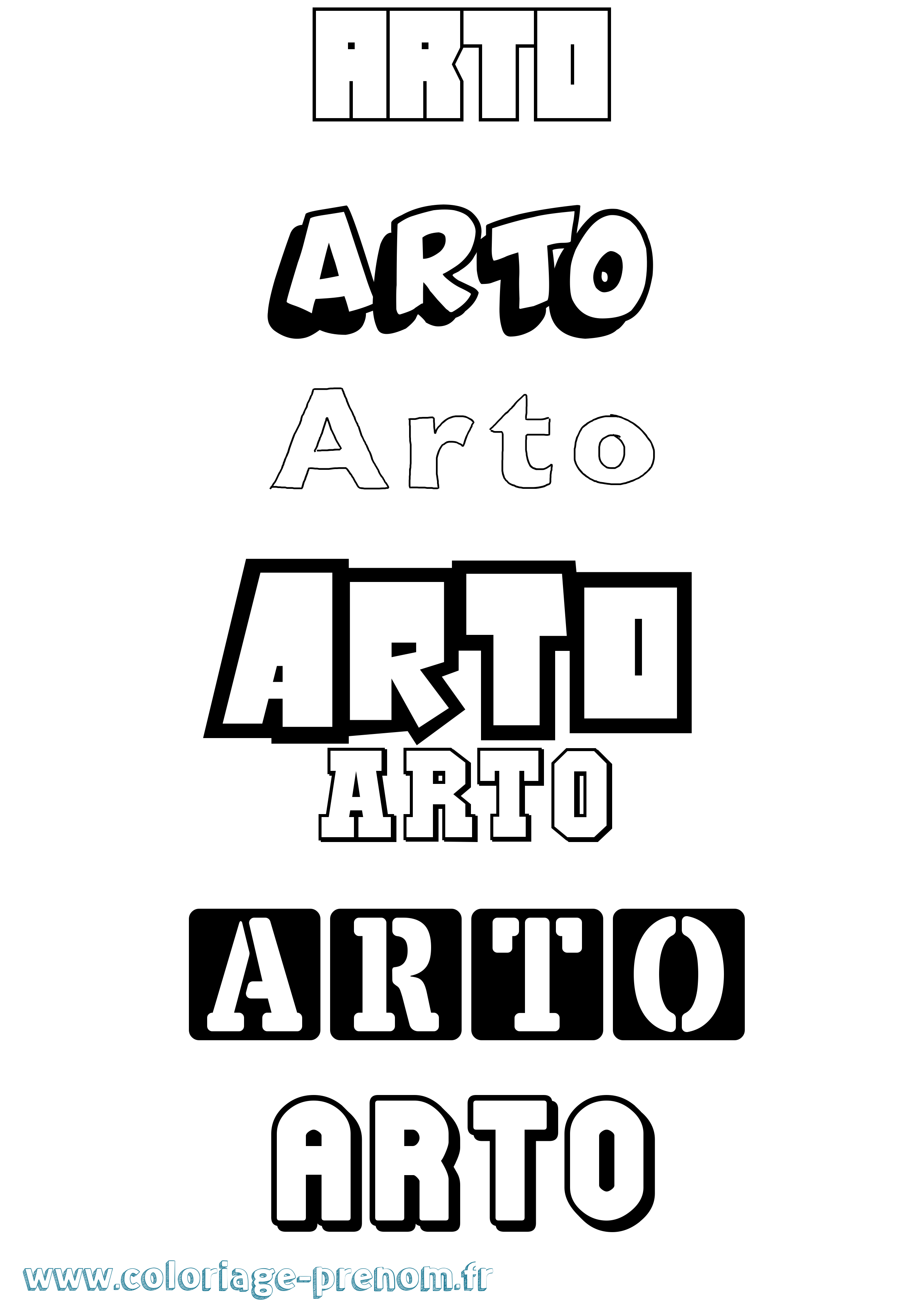 Coloriage Arto Coloriage prénom Arto