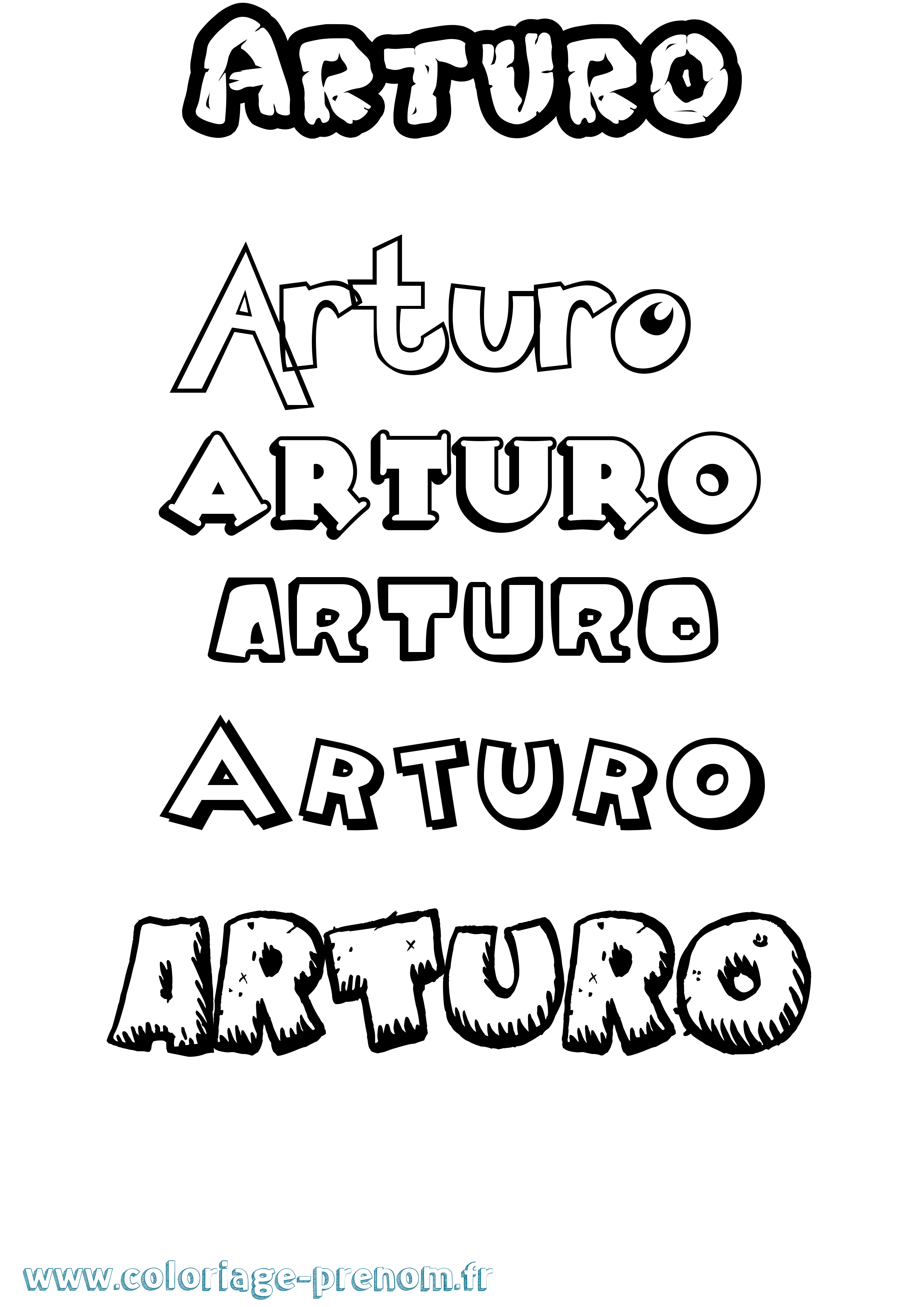 Coloriage prénom Arturo Dessin Animé