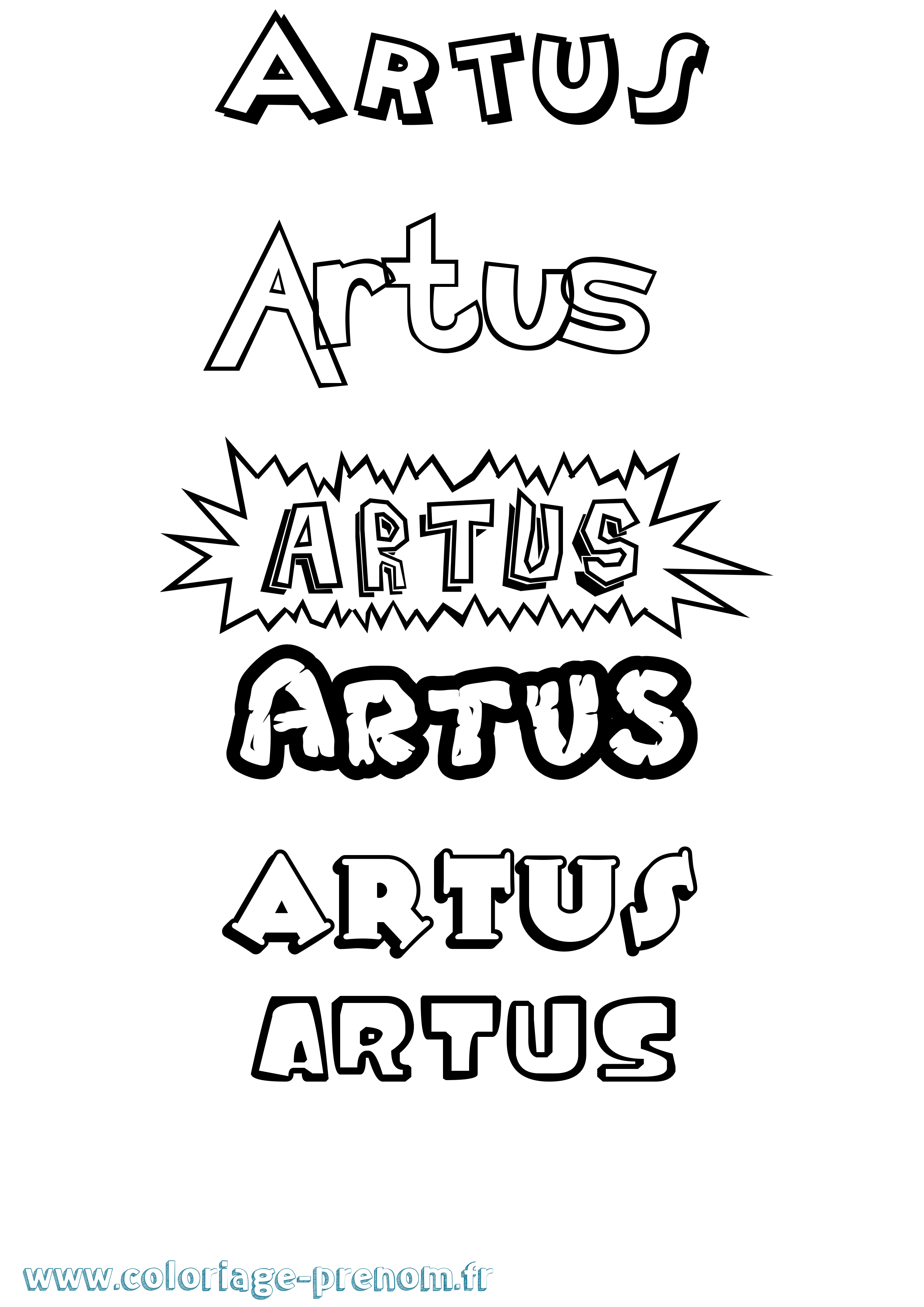 Coloriage Artus Coloriage prénom Artus