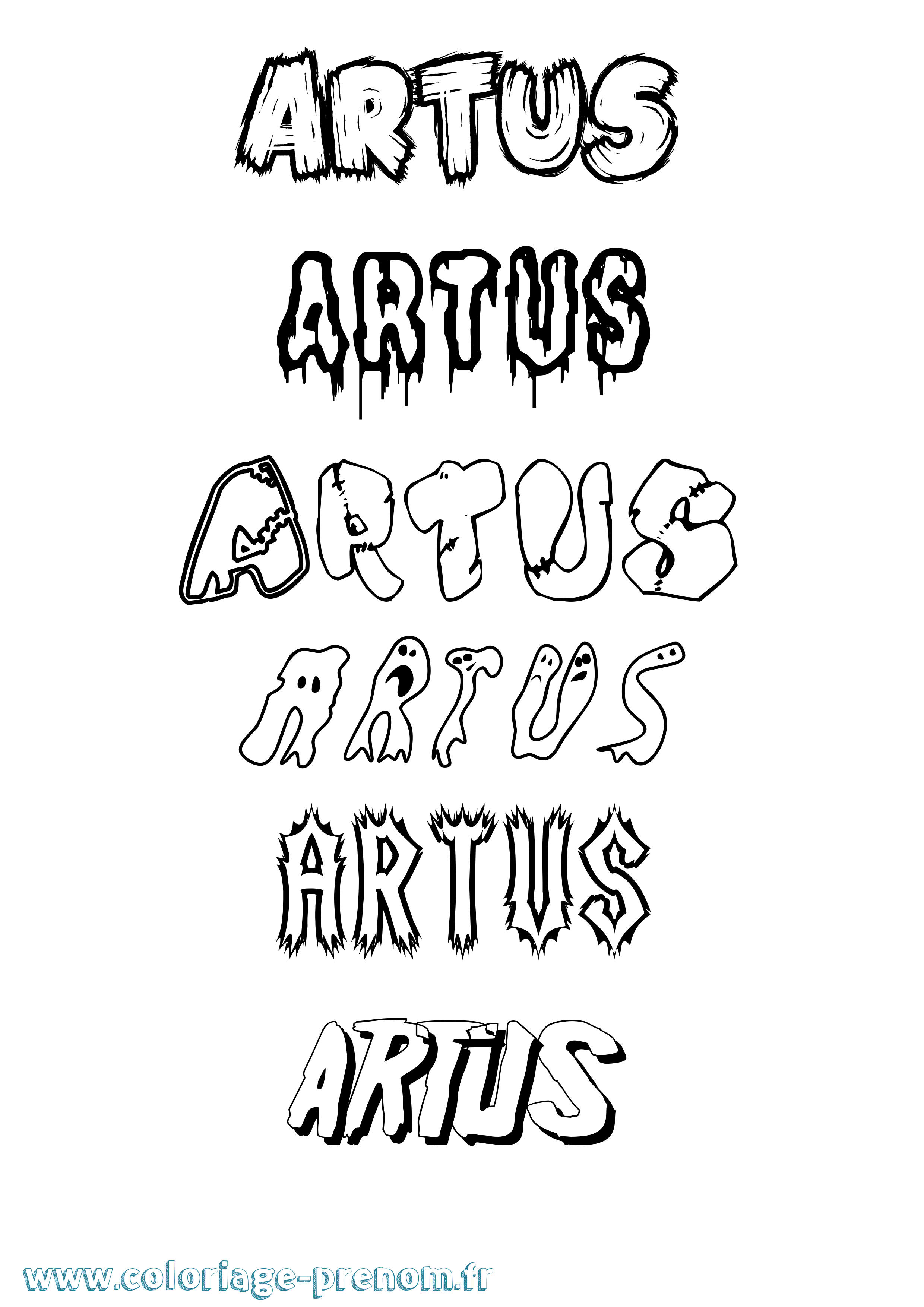 Coloriage Artus Coloriage prénom Artus