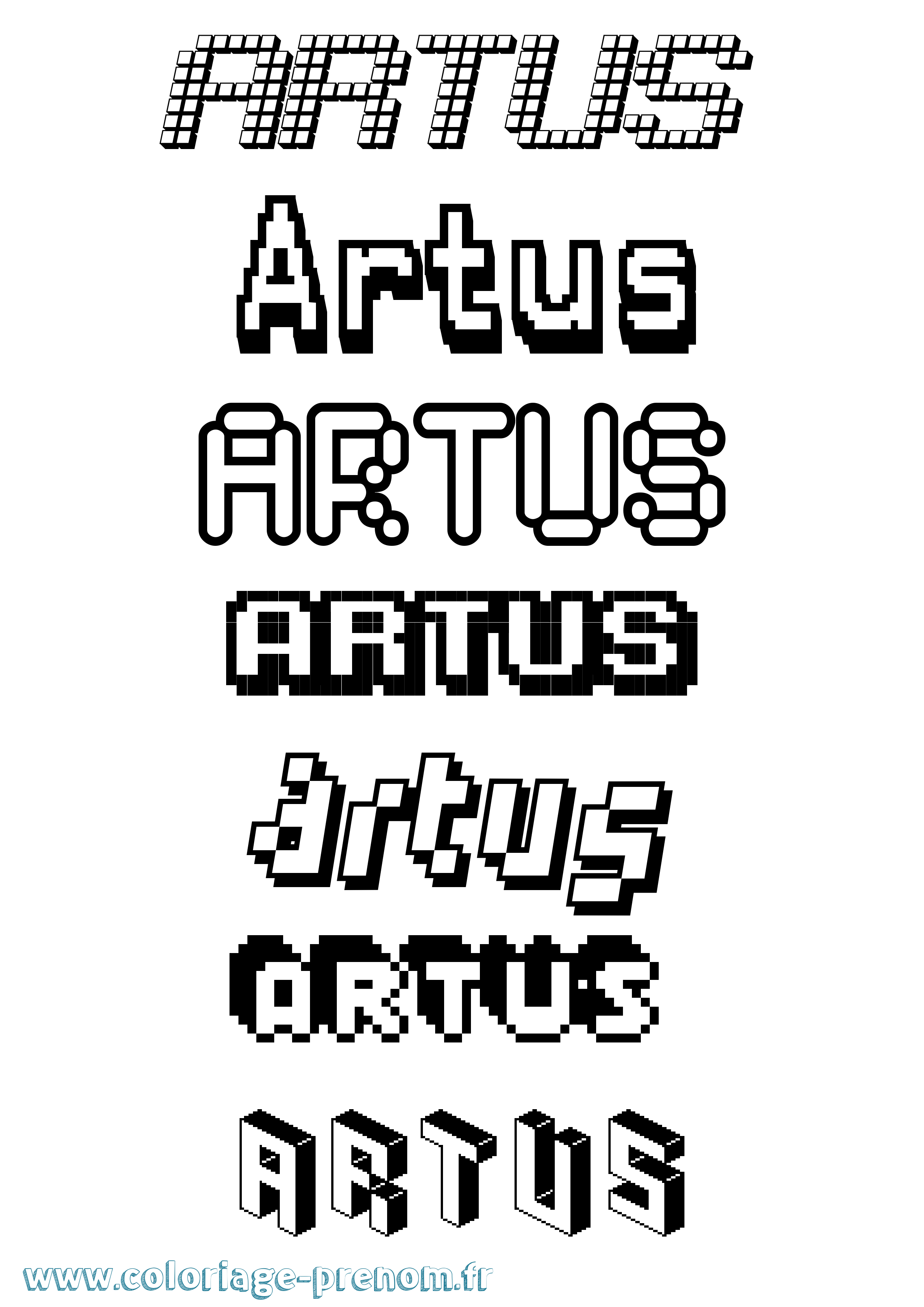 Coloriage Artus Coloriage prénom Artus