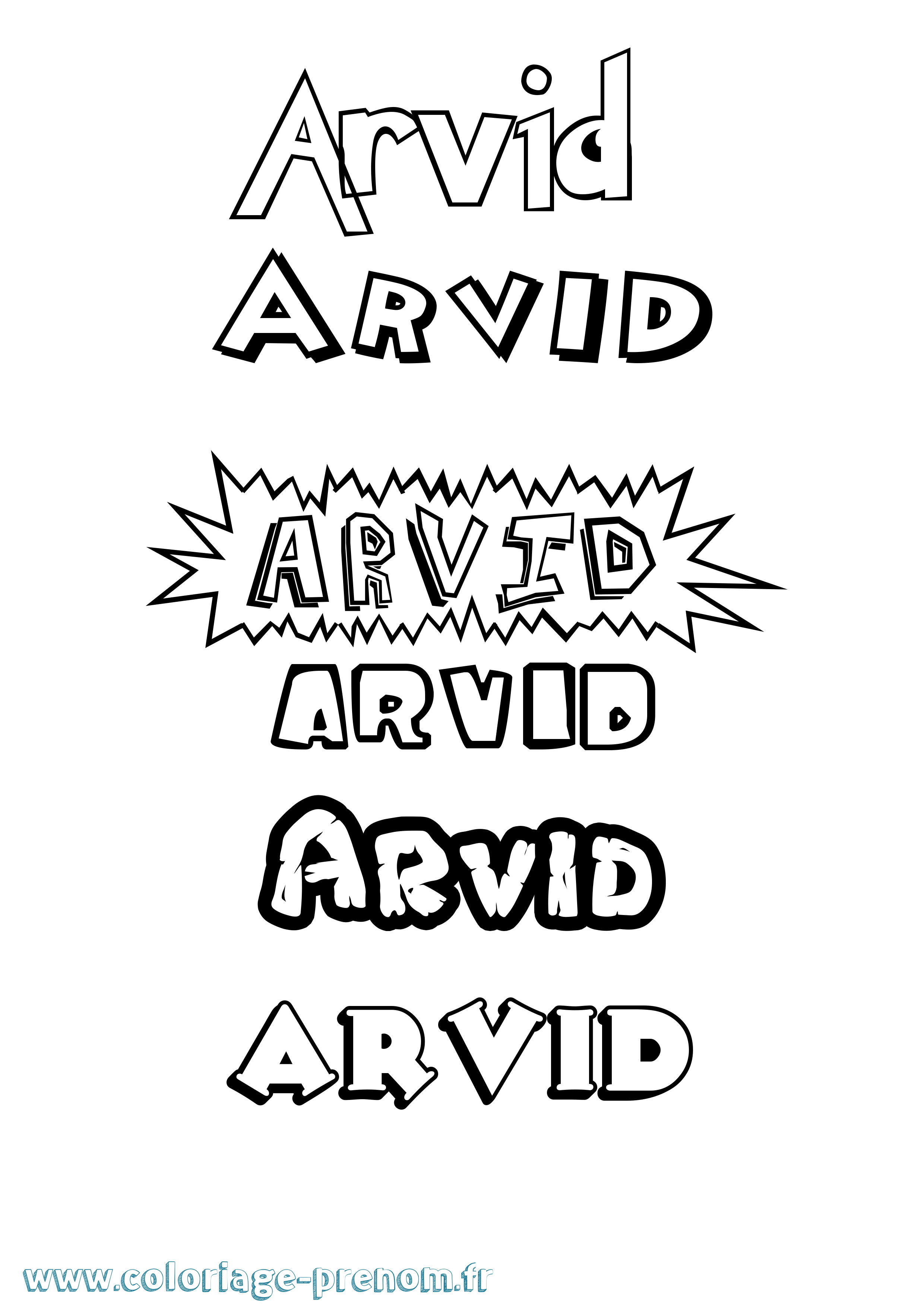 Coloriage Arvid Dessin Animé Coloriage prénom Arvid Dessin Animé