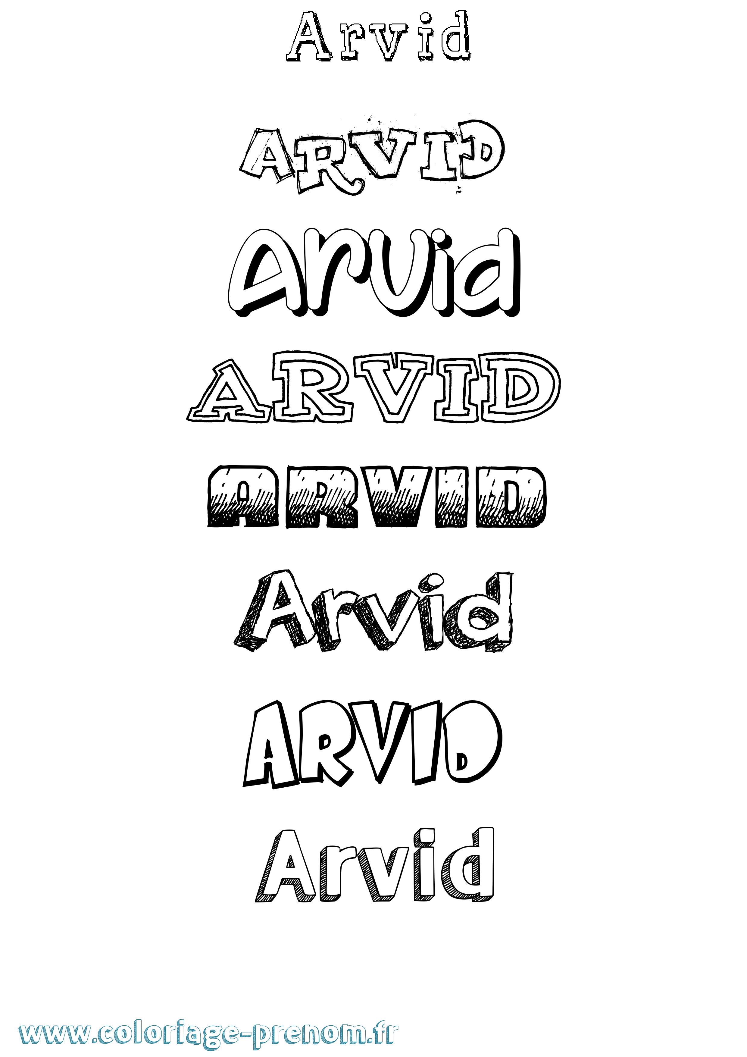 Coloriage Arvid Dessiné Coloriage prénom Arvid Dessiné