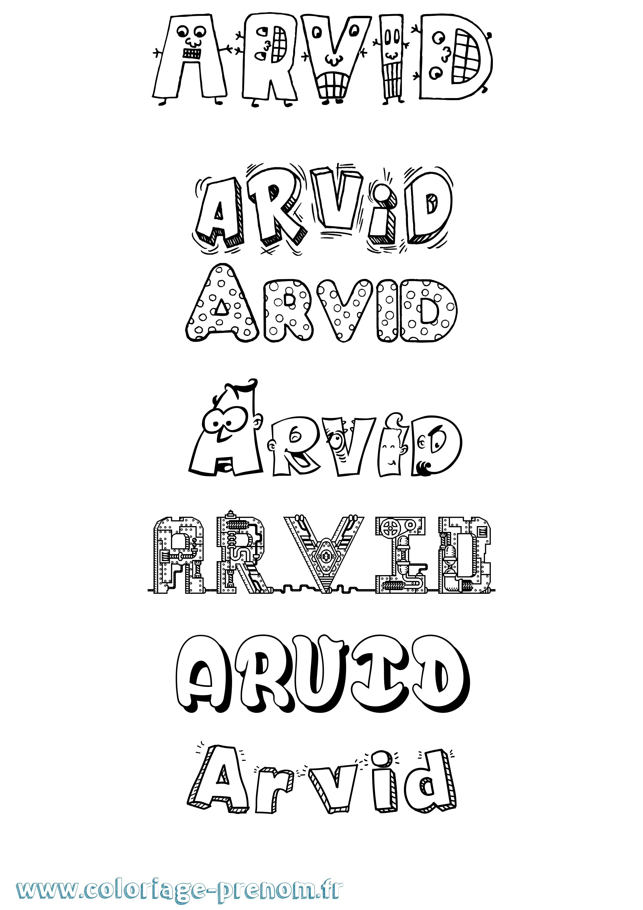 Coloriage Arvid Fun Coloriage prénom Arvid Fun