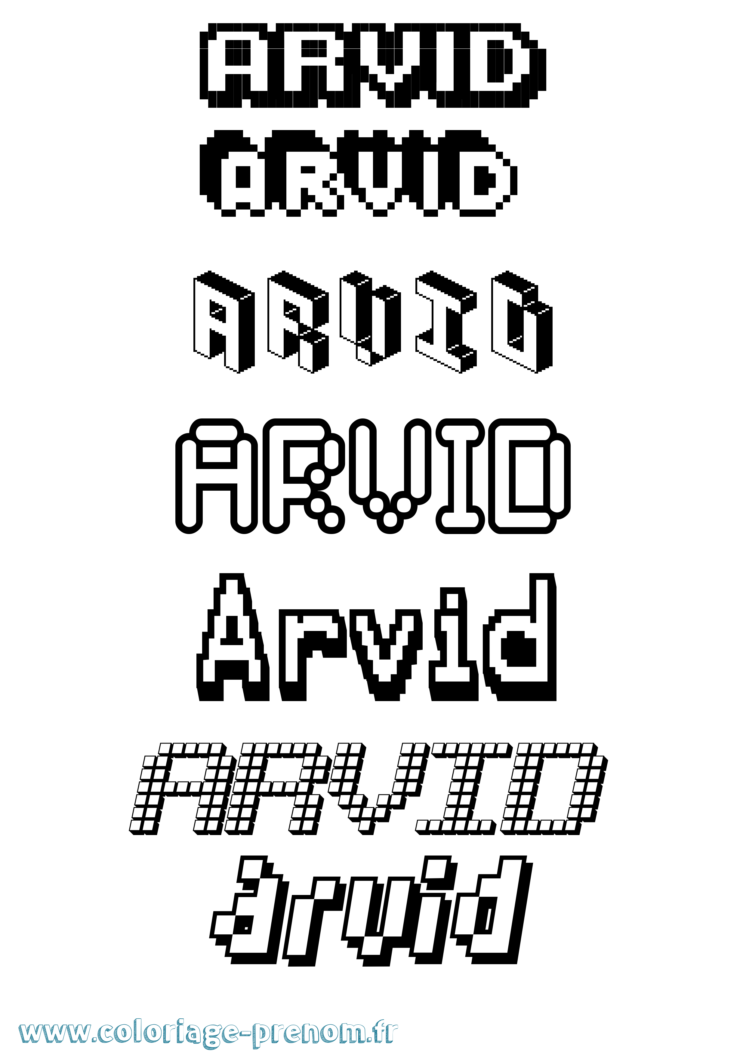 Coloriage Arvid Pixel Coloriage prénom Arvid Pixel