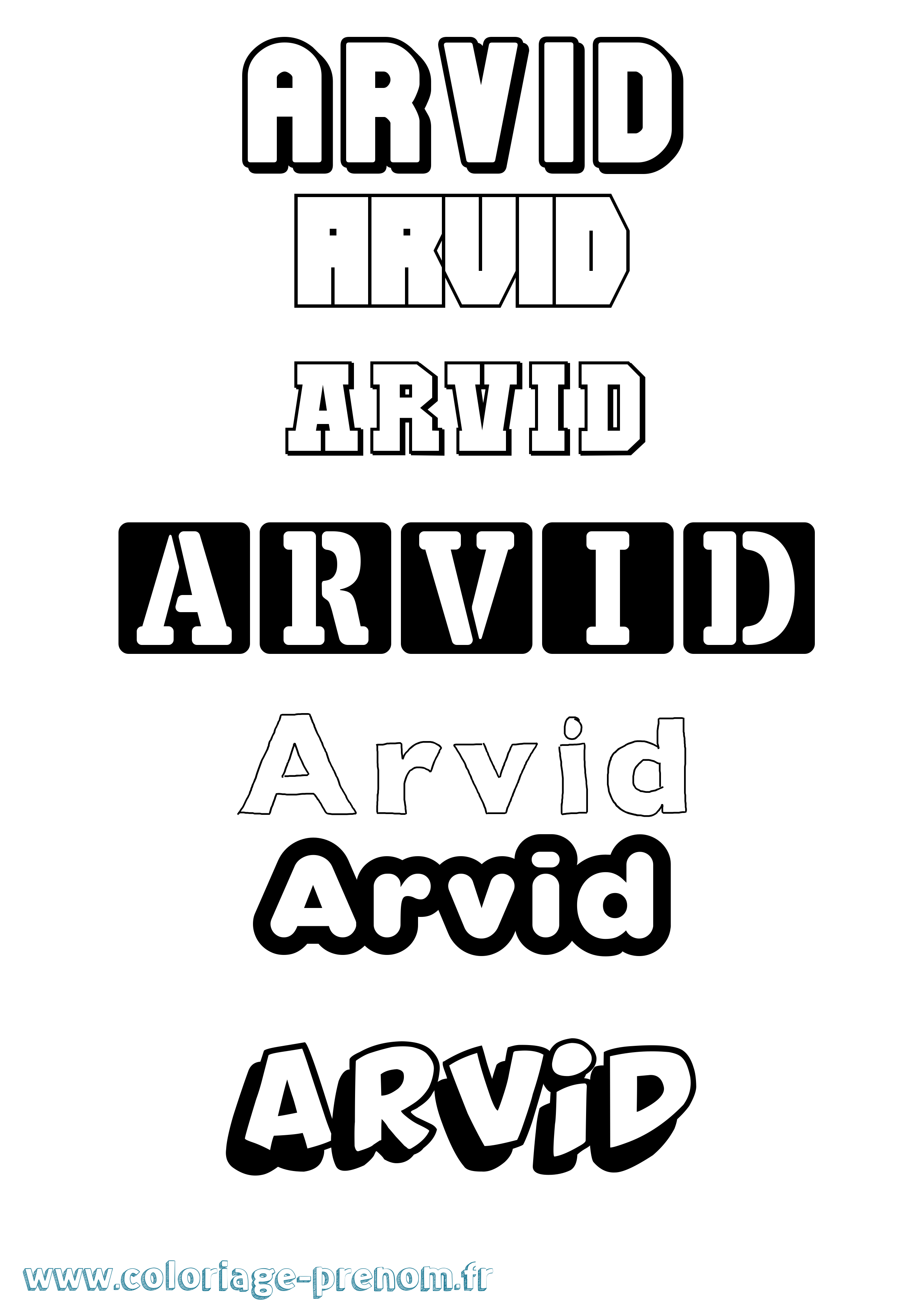 Coloriage Arvid Simple Coloriage prénom Arvid Simple