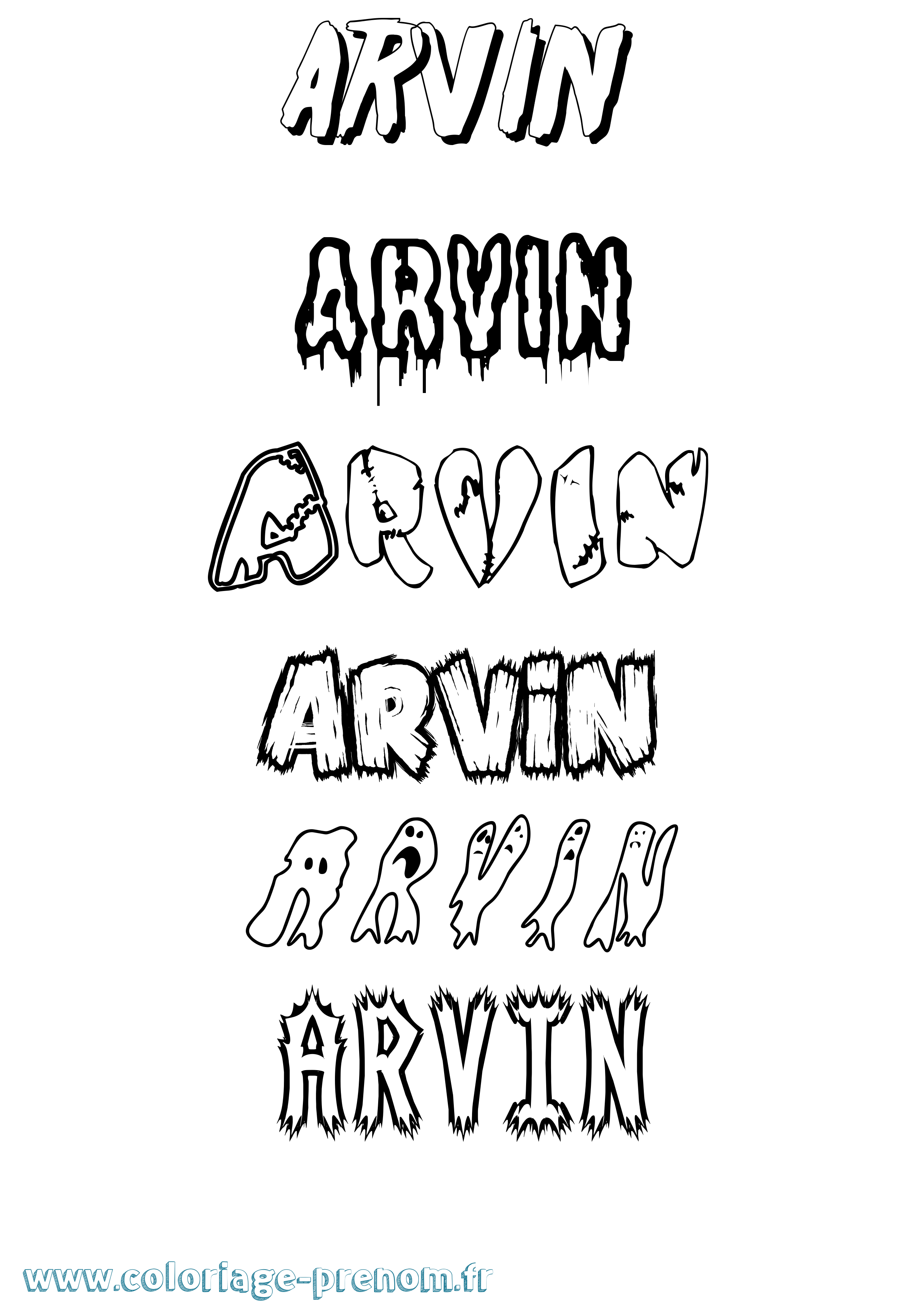 Coloriage Arvin Frisson Coloriage prénom Arvin Frisson
