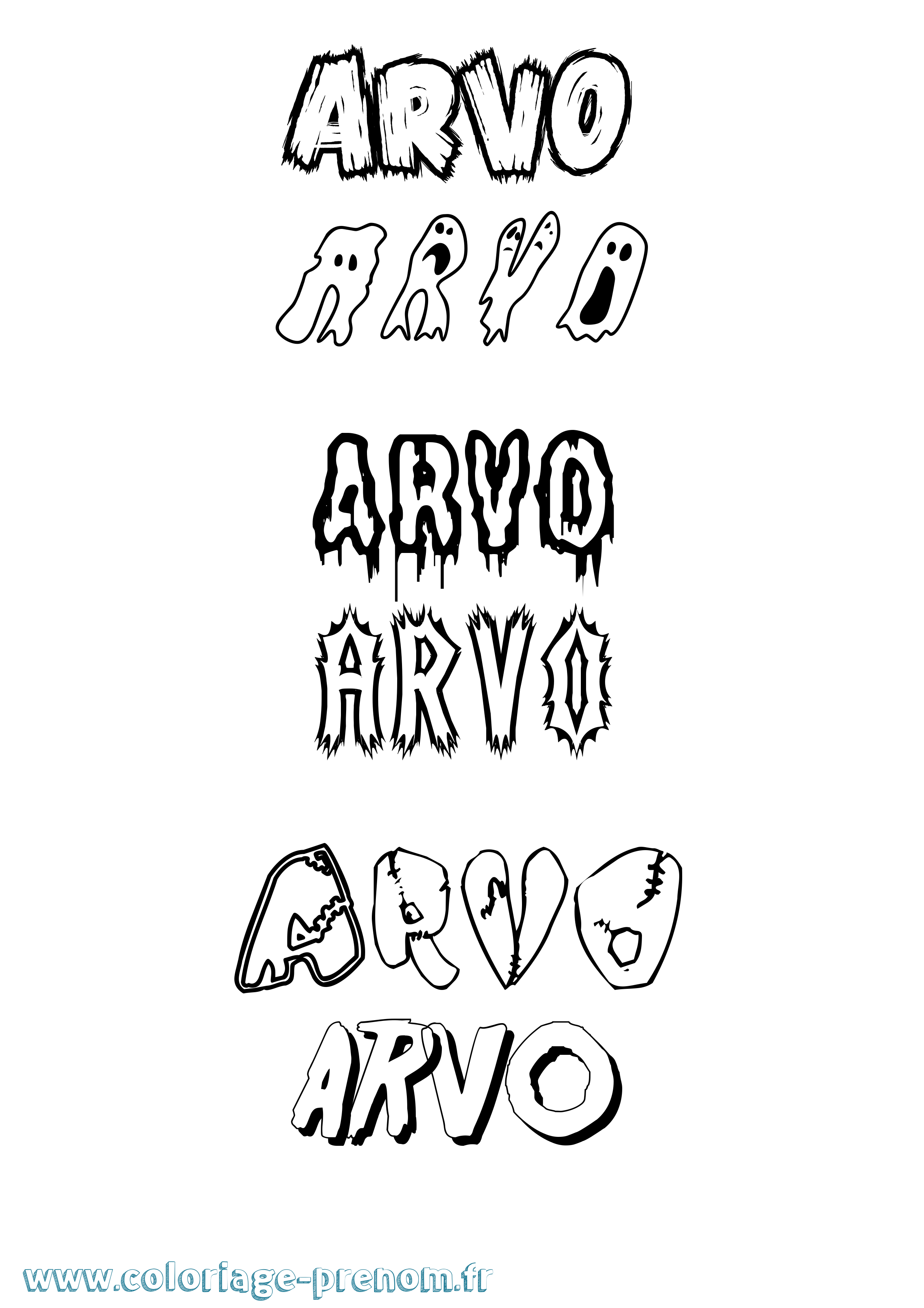 Coloriage prénom Arvo Frisson