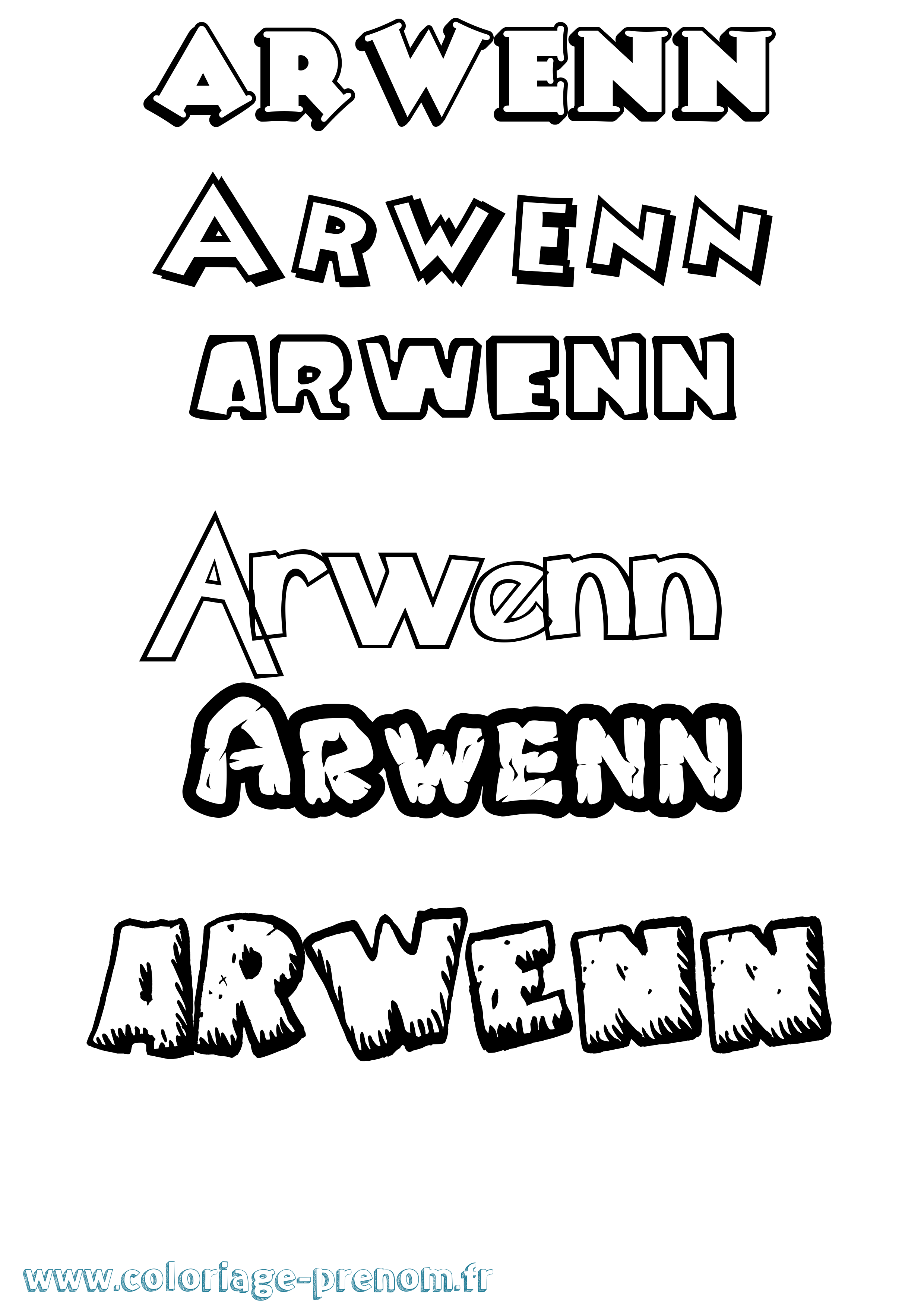 Coloriage prénom Arwenn Dessin Animé