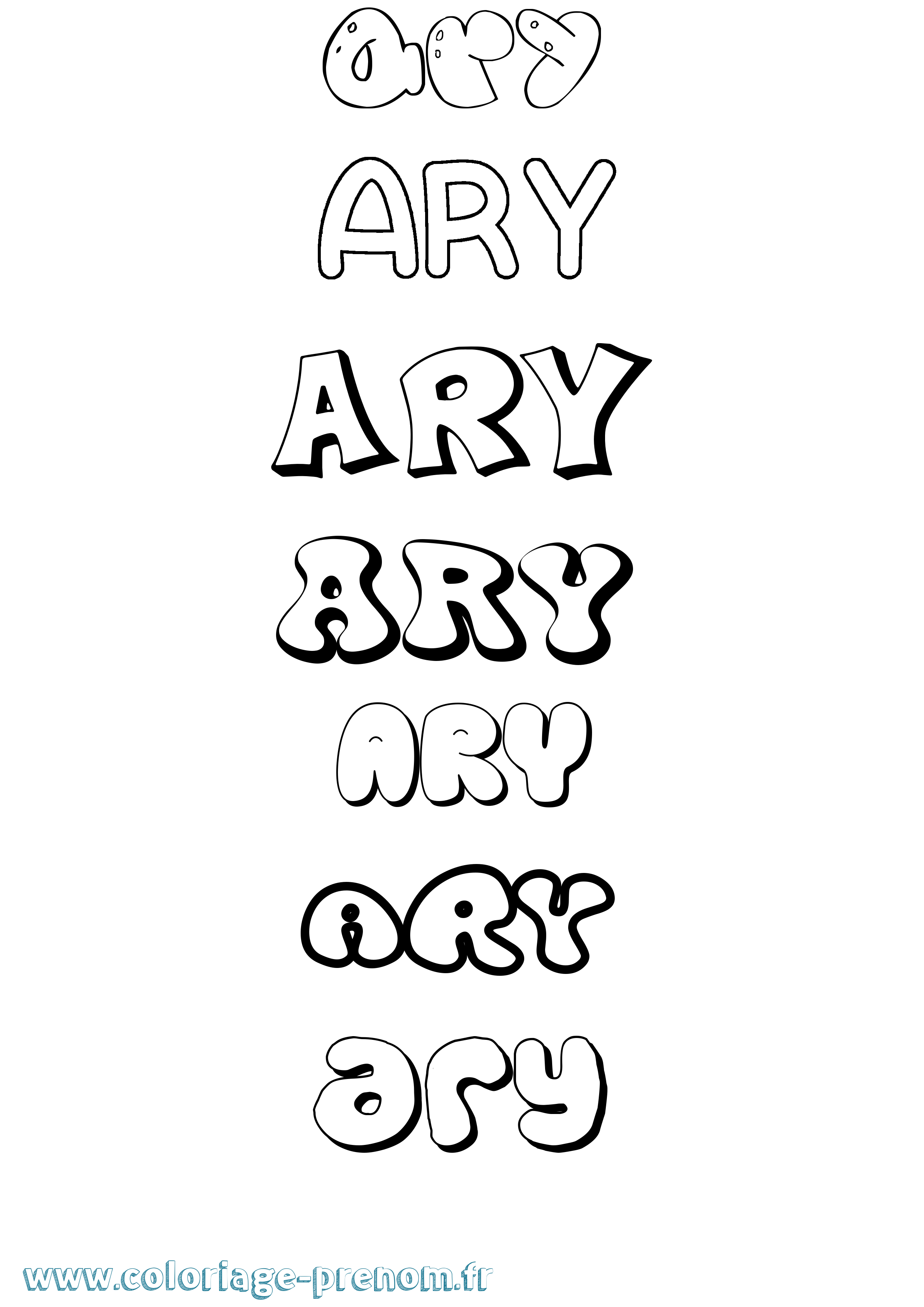 Coloriage Ary Bubble Coloriage prénom Ary Bubble