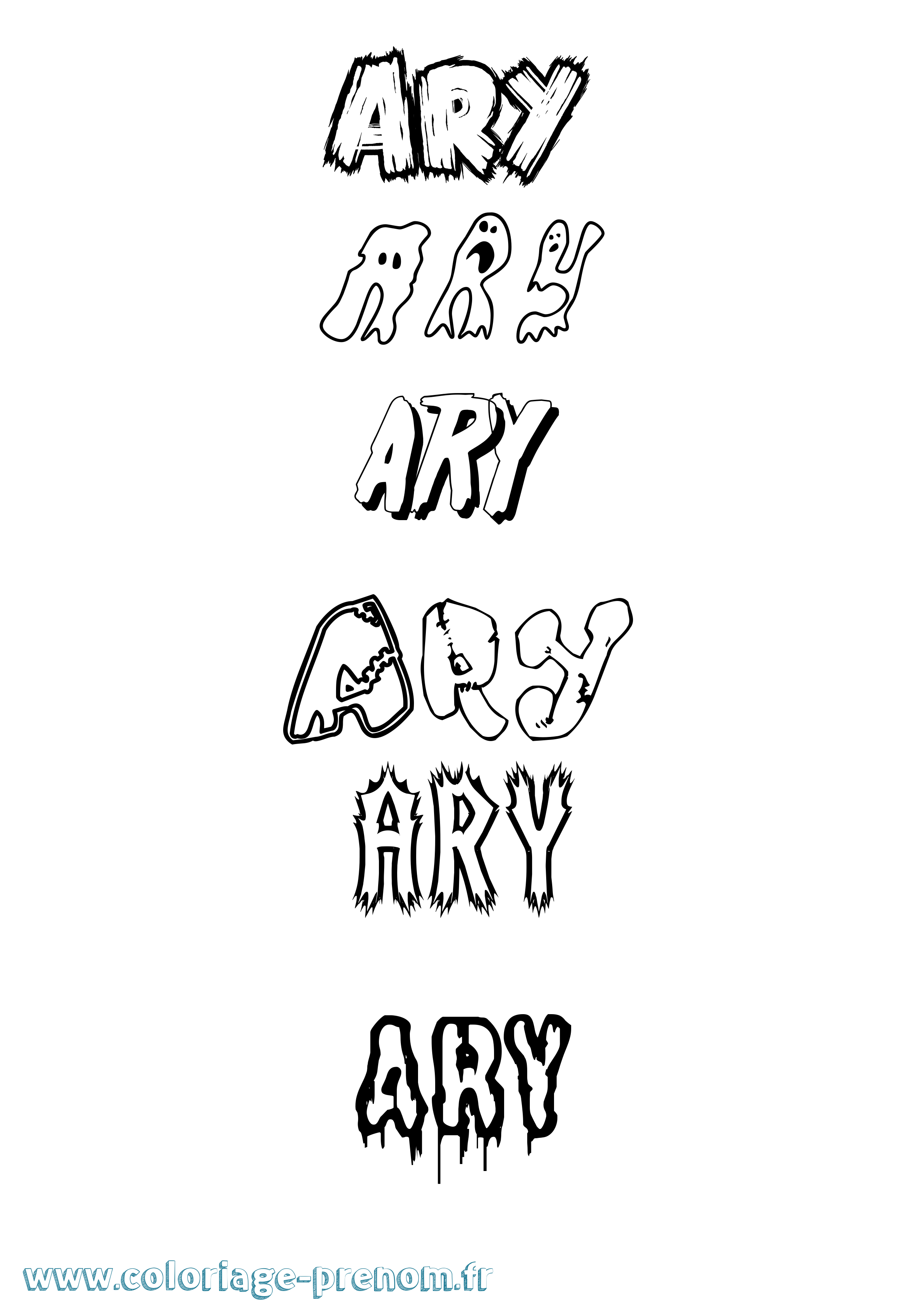 Coloriage prénom Ary Frisson