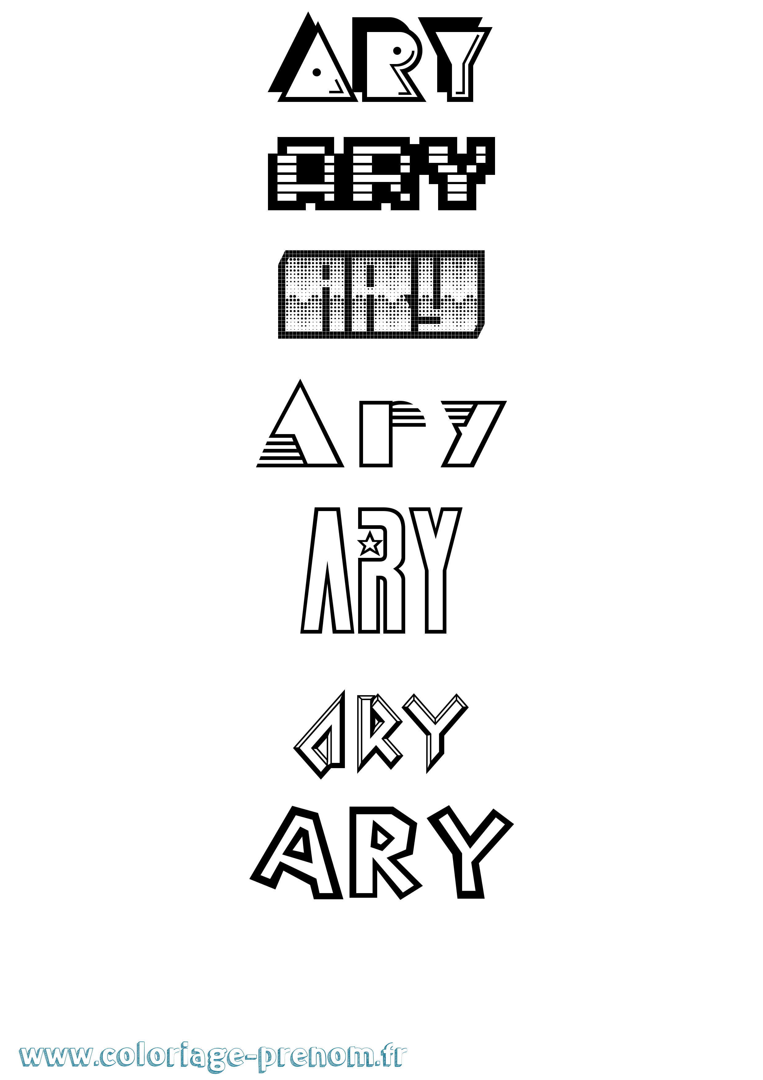 Coloriage Ary Jeux Vidéos Coloriage prénom Ary Jeux Vidéos