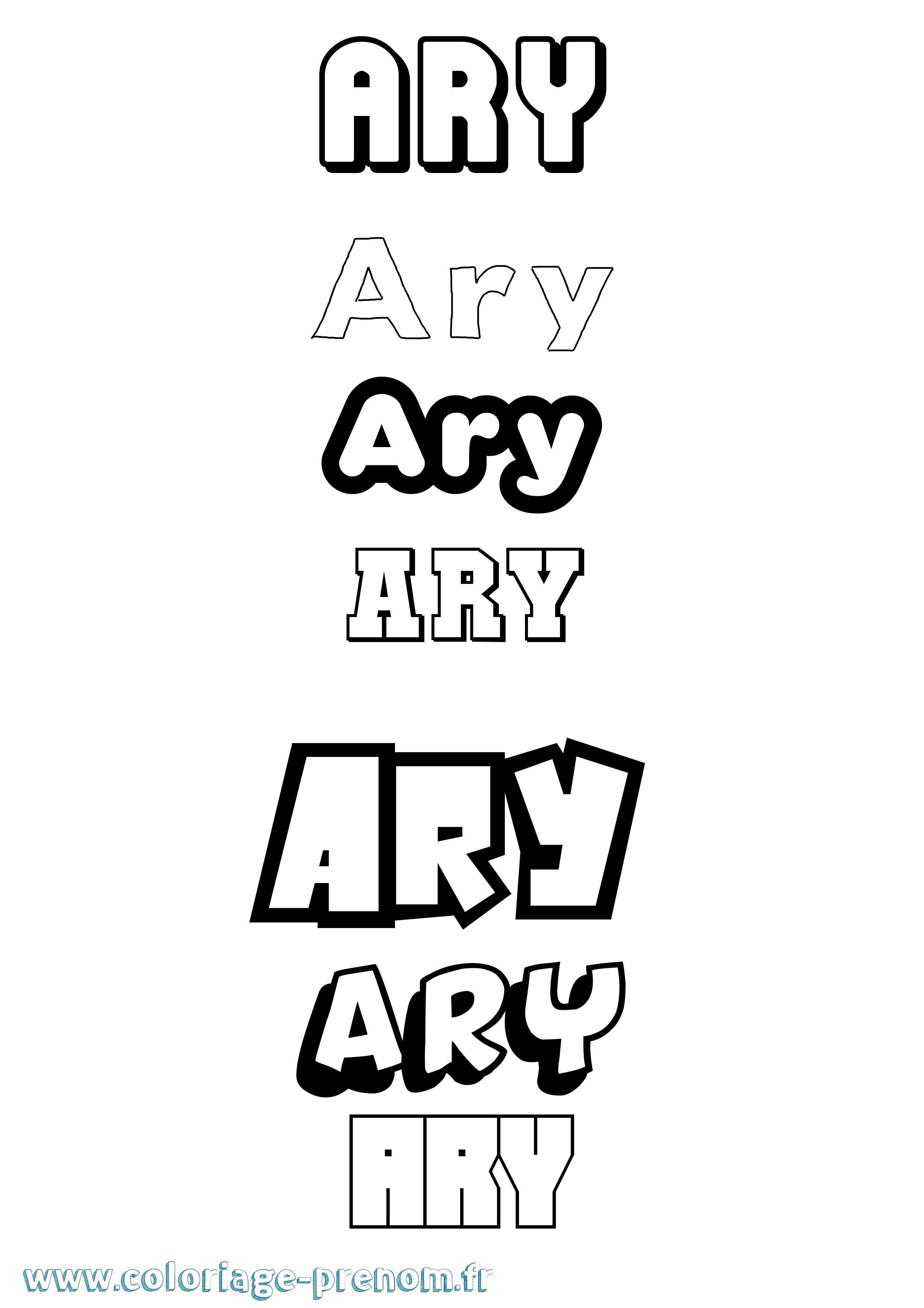 Coloriage prénom Ary Simple