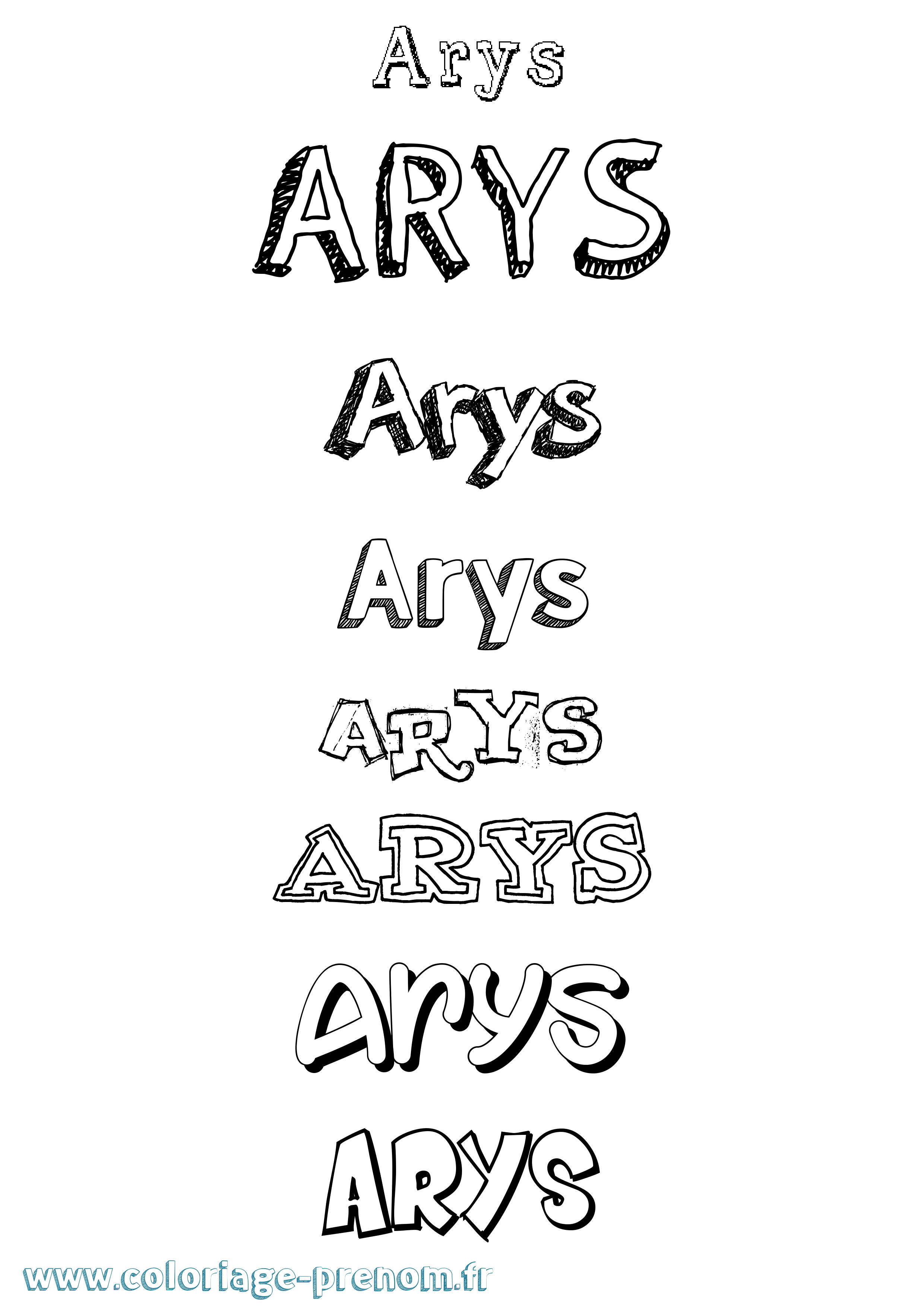 Coloriage prénom Arys Dessiné