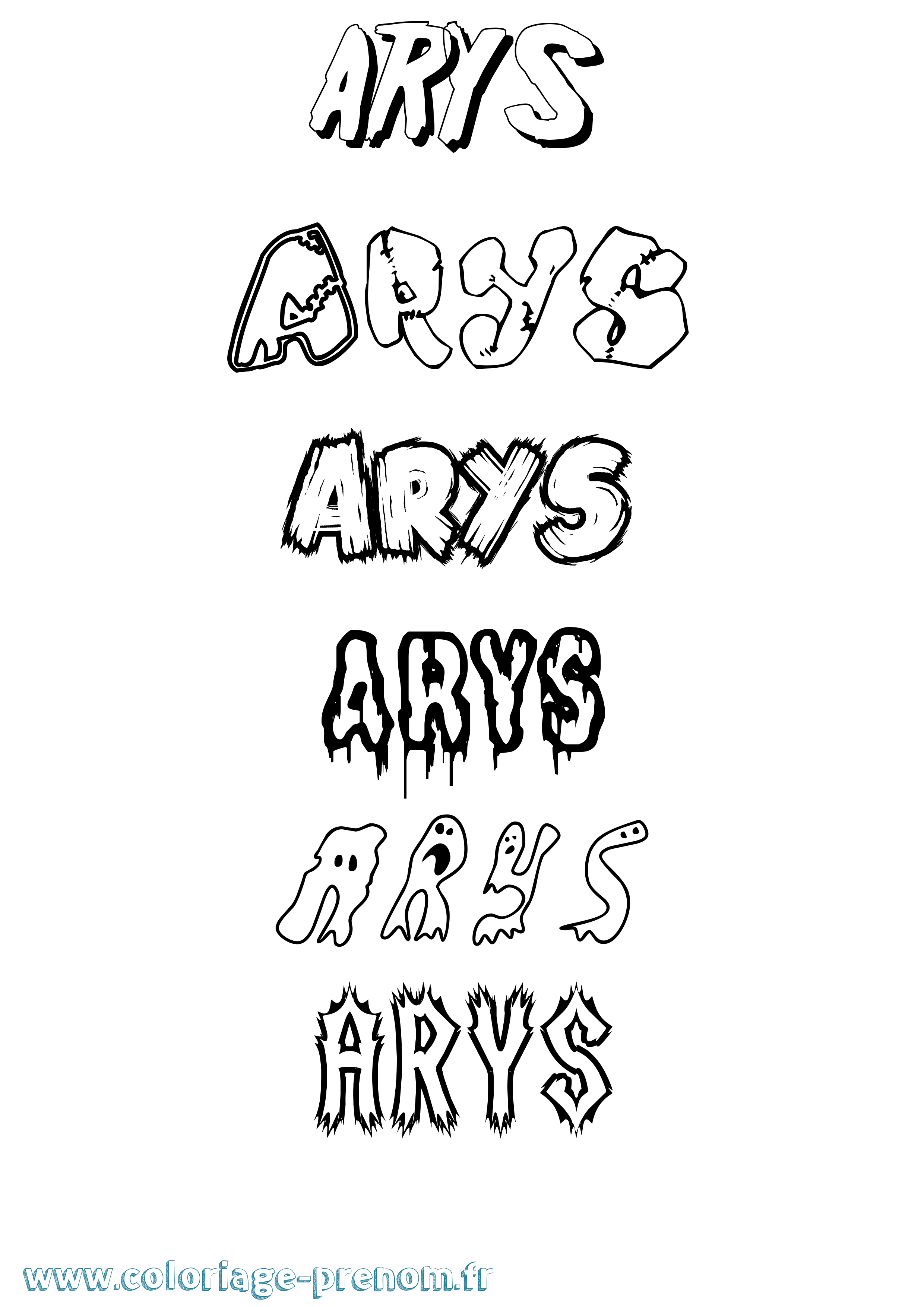 Coloriage prénom Arys Frisson