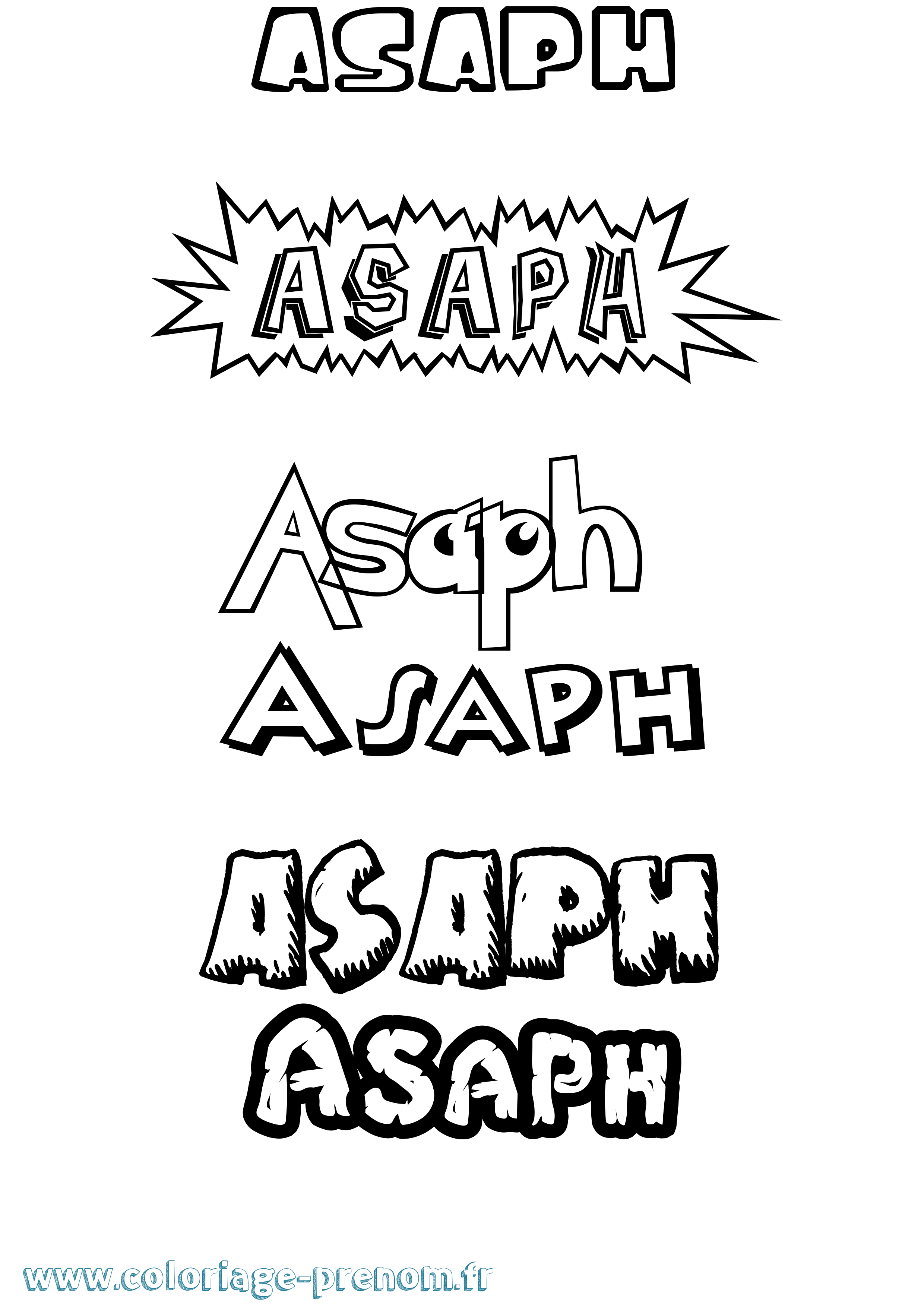 Coloriage prénom Asaph Dessin Animé