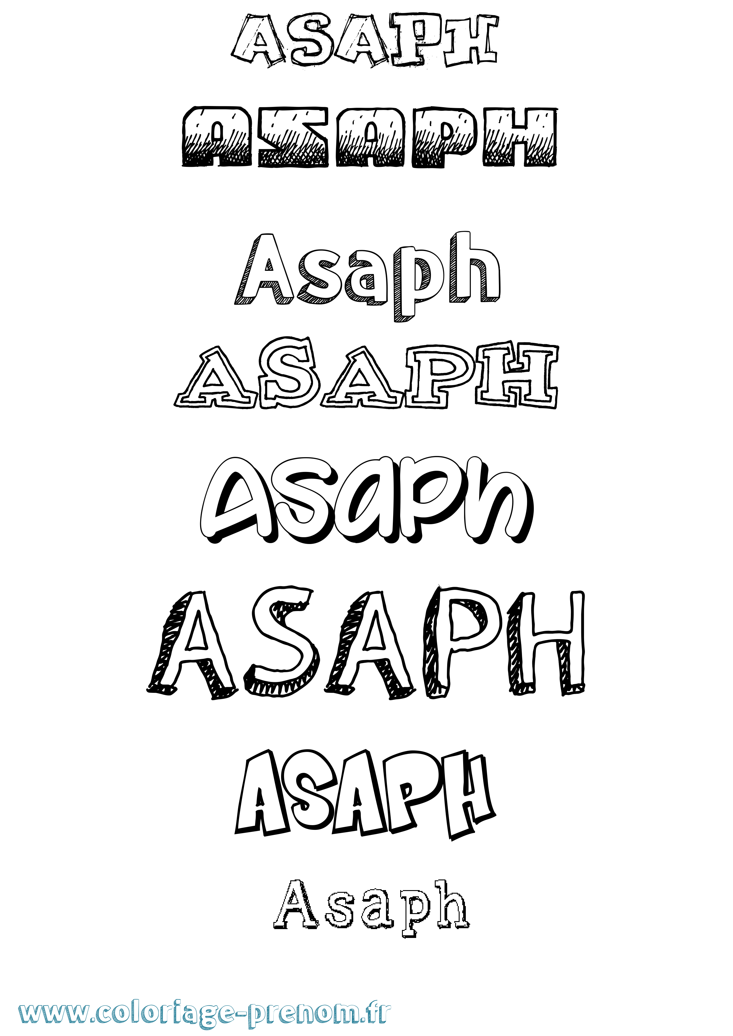 Coloriage prénom Asaph Dessiné