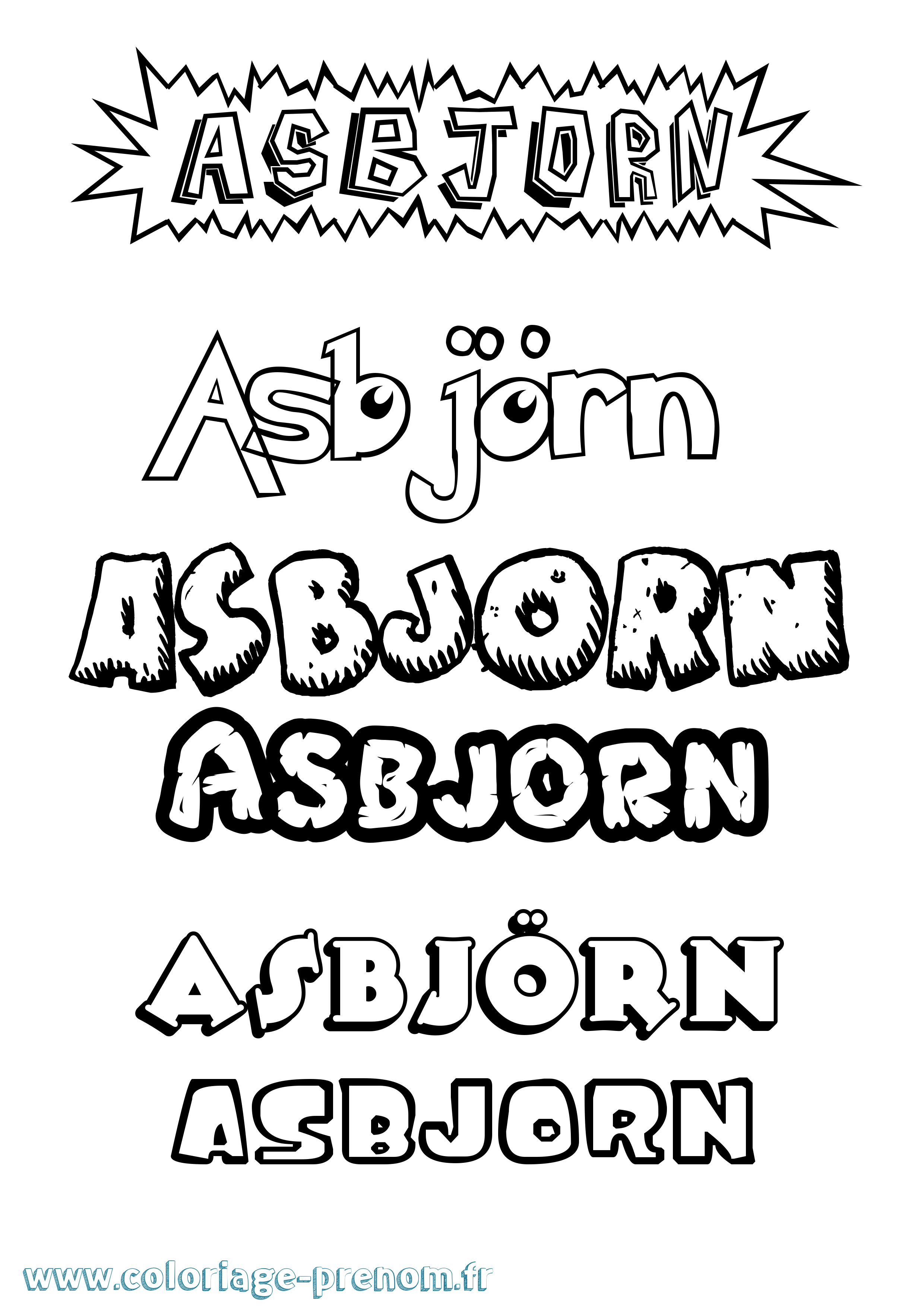 Coloriage prénom Asbjörn Dessin Animé