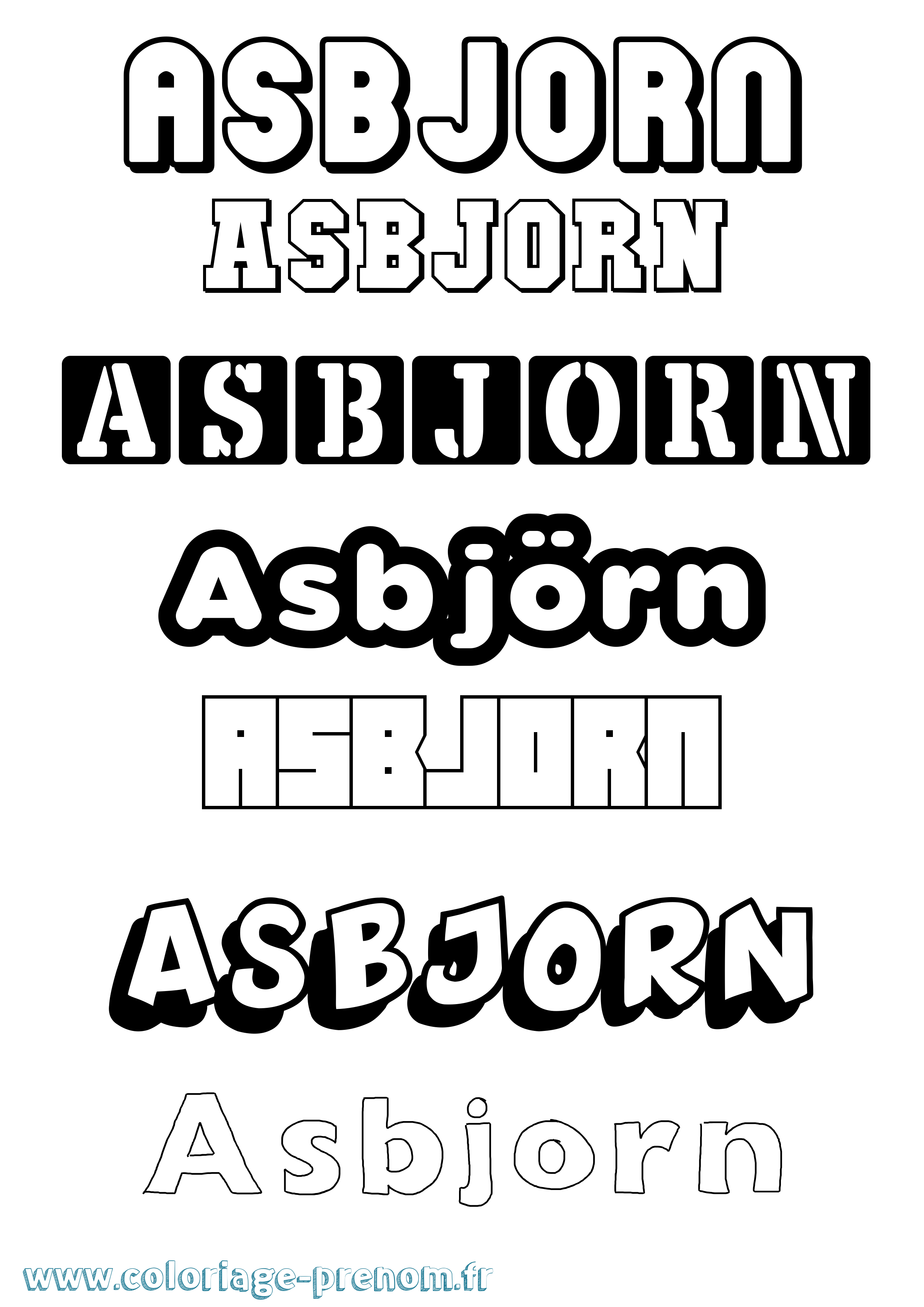 Coloriage prénom Asbjörn Simple