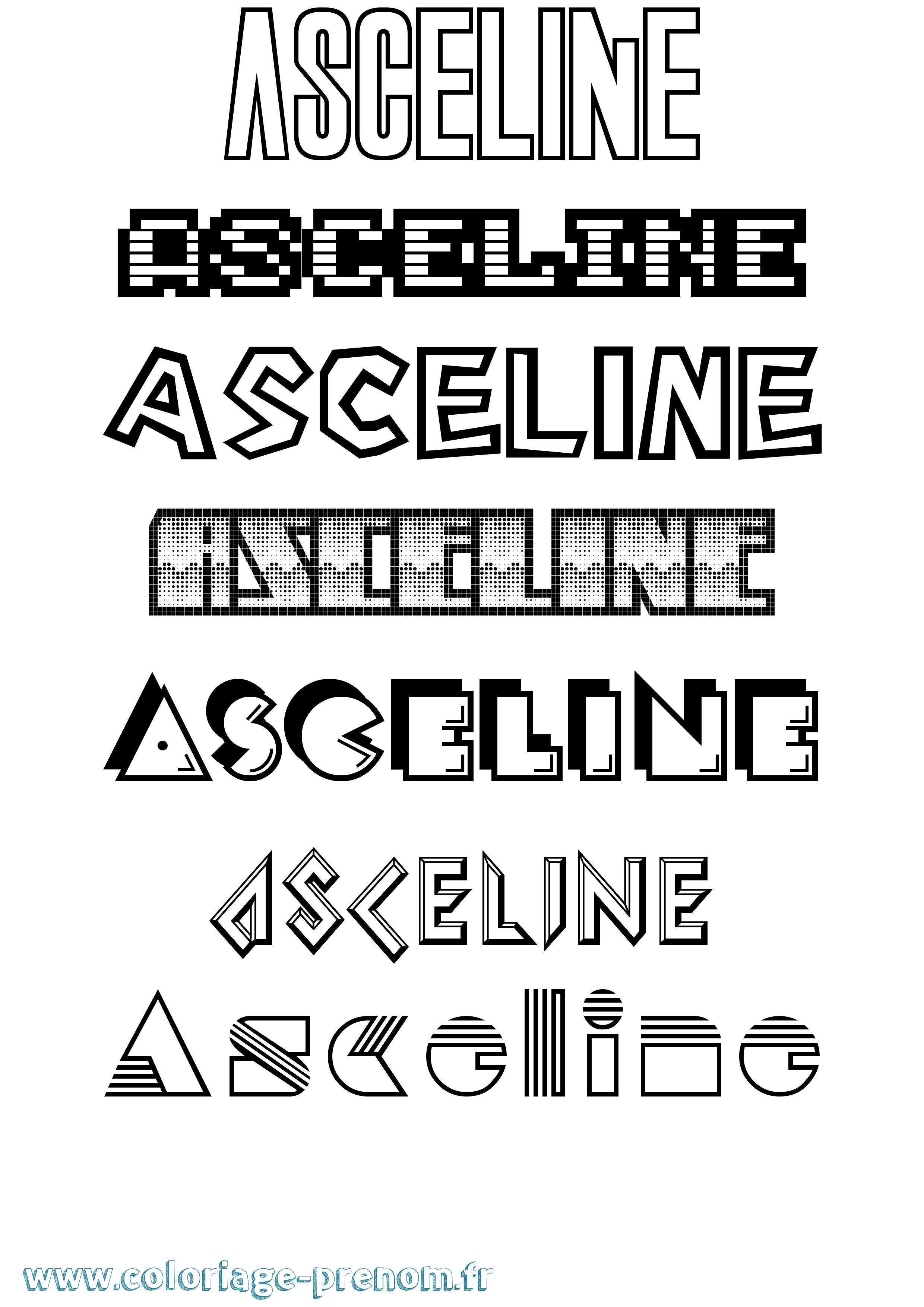 Coloriage prénom Asceline Jeux Vidéos