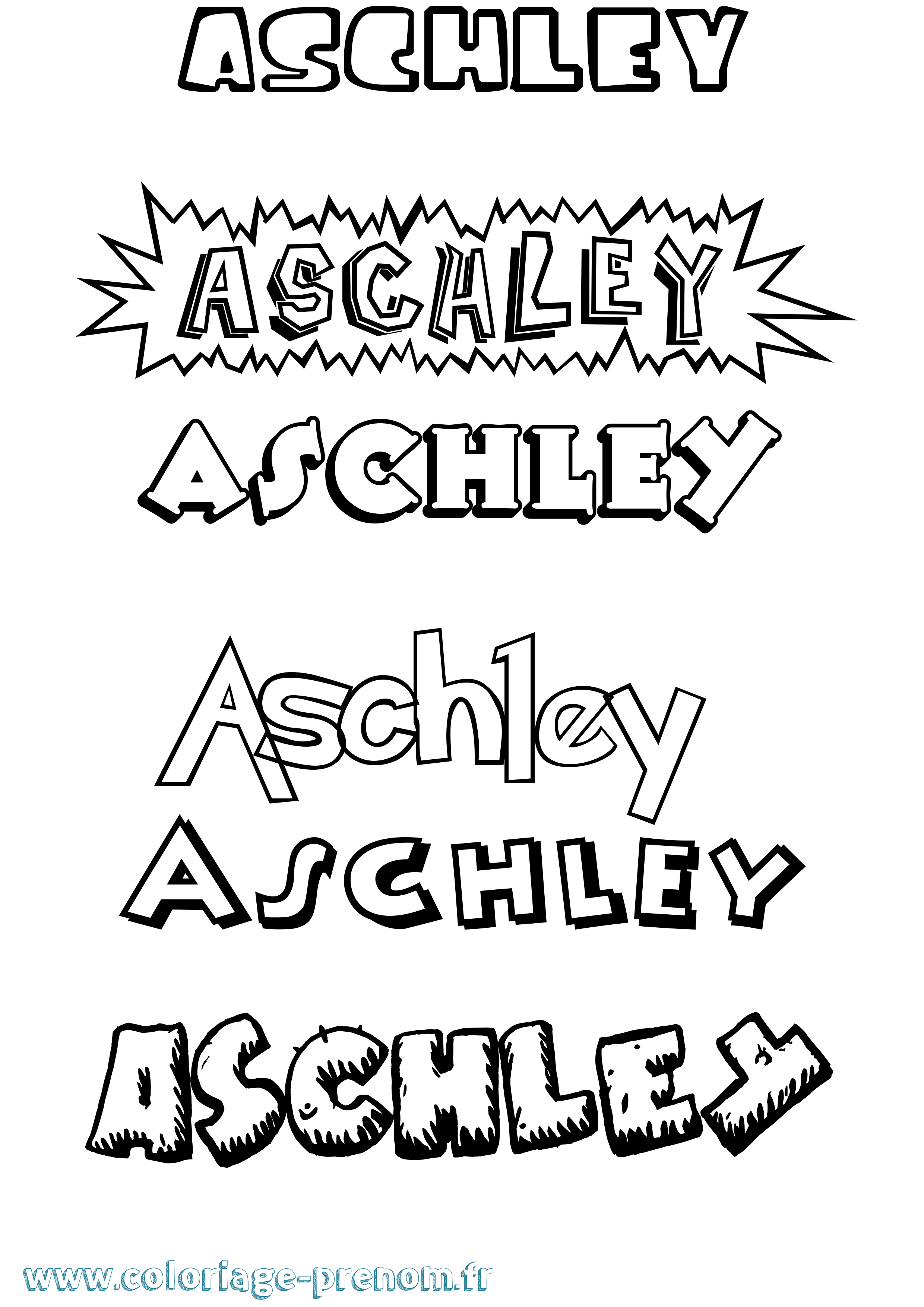 Coloriage Aschley Dessin Animé Coloriage prénom Aschley Dessin Animé