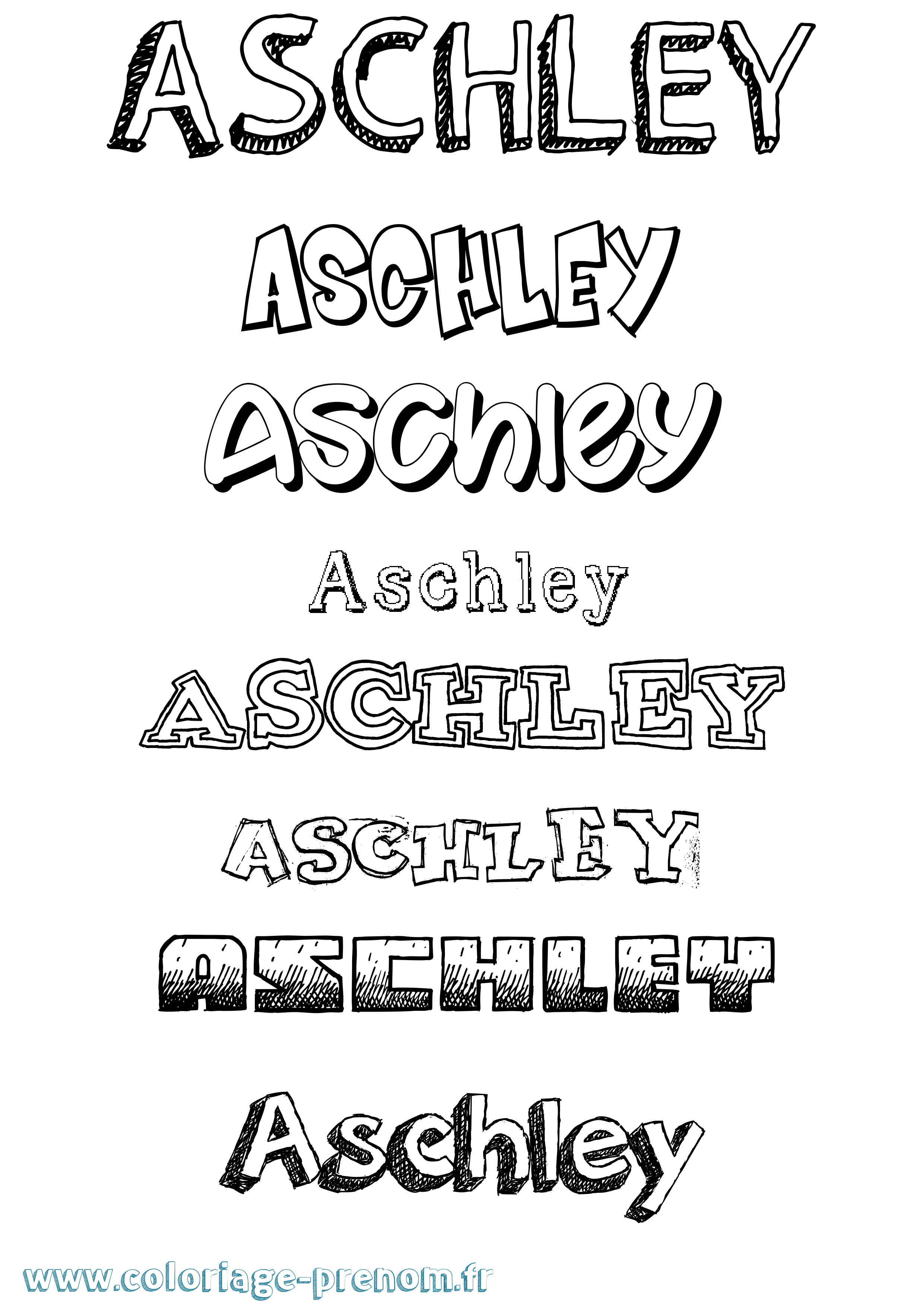 Coloriage prénom Aschley Dessiné