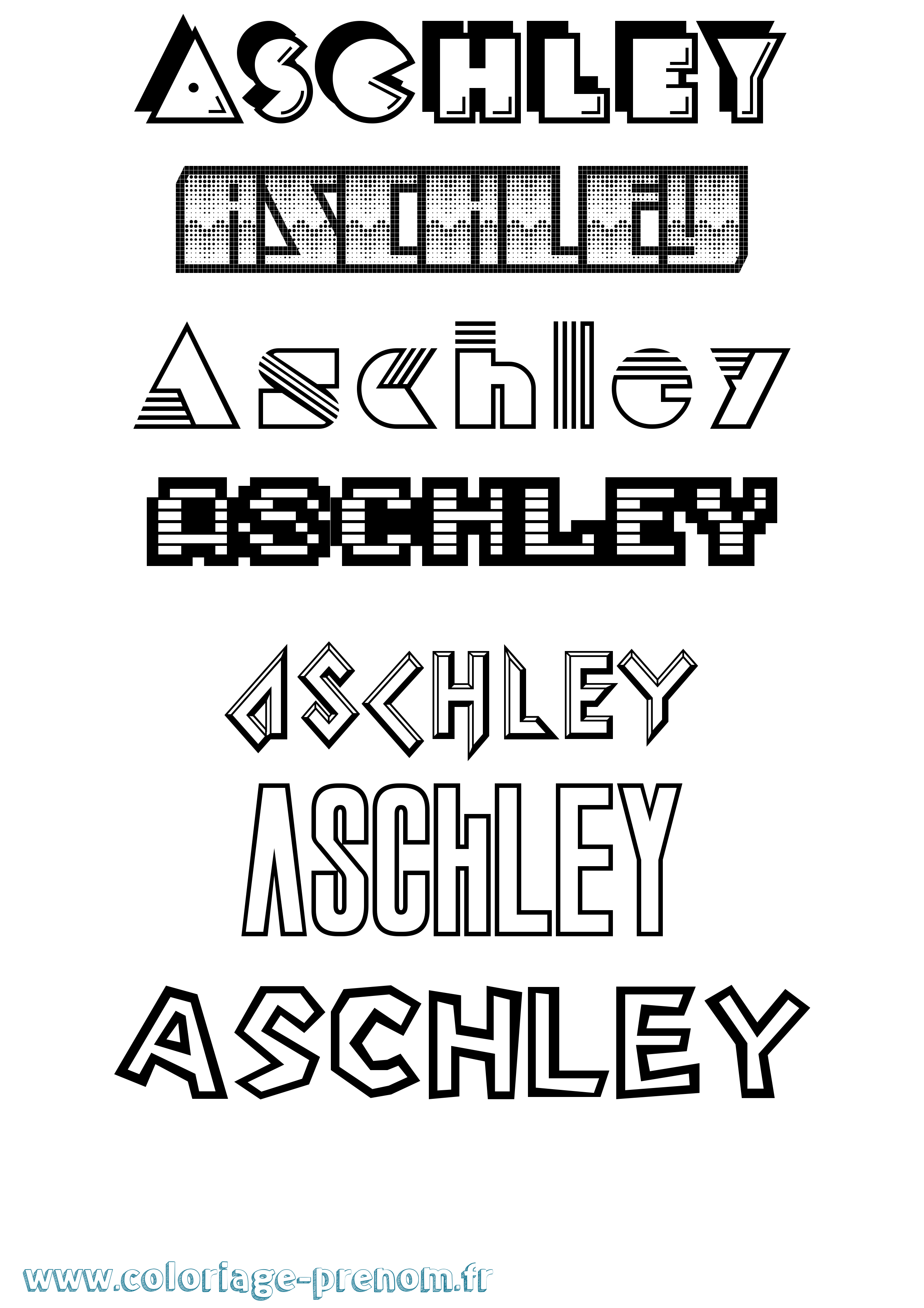 Coloriage prénom Aschley Jeux Vidéos