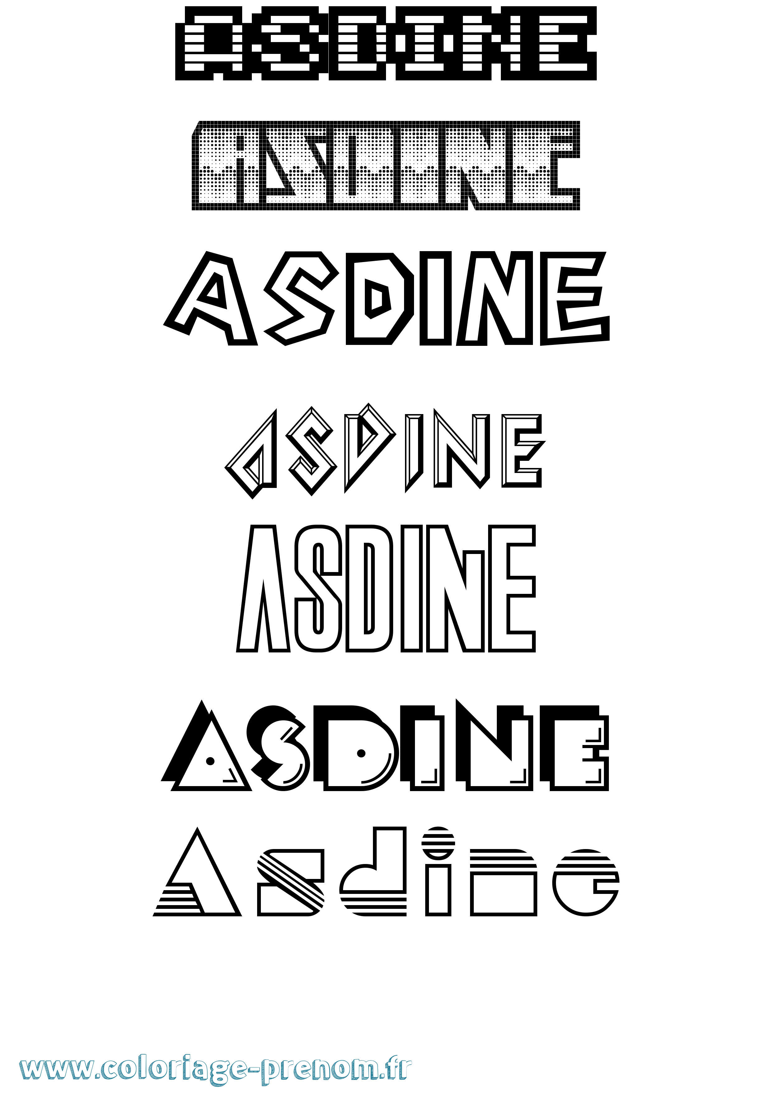 Coloriage Asdine Jeux Vidéos Coloriage prénom Asdine Jeux Vidéos